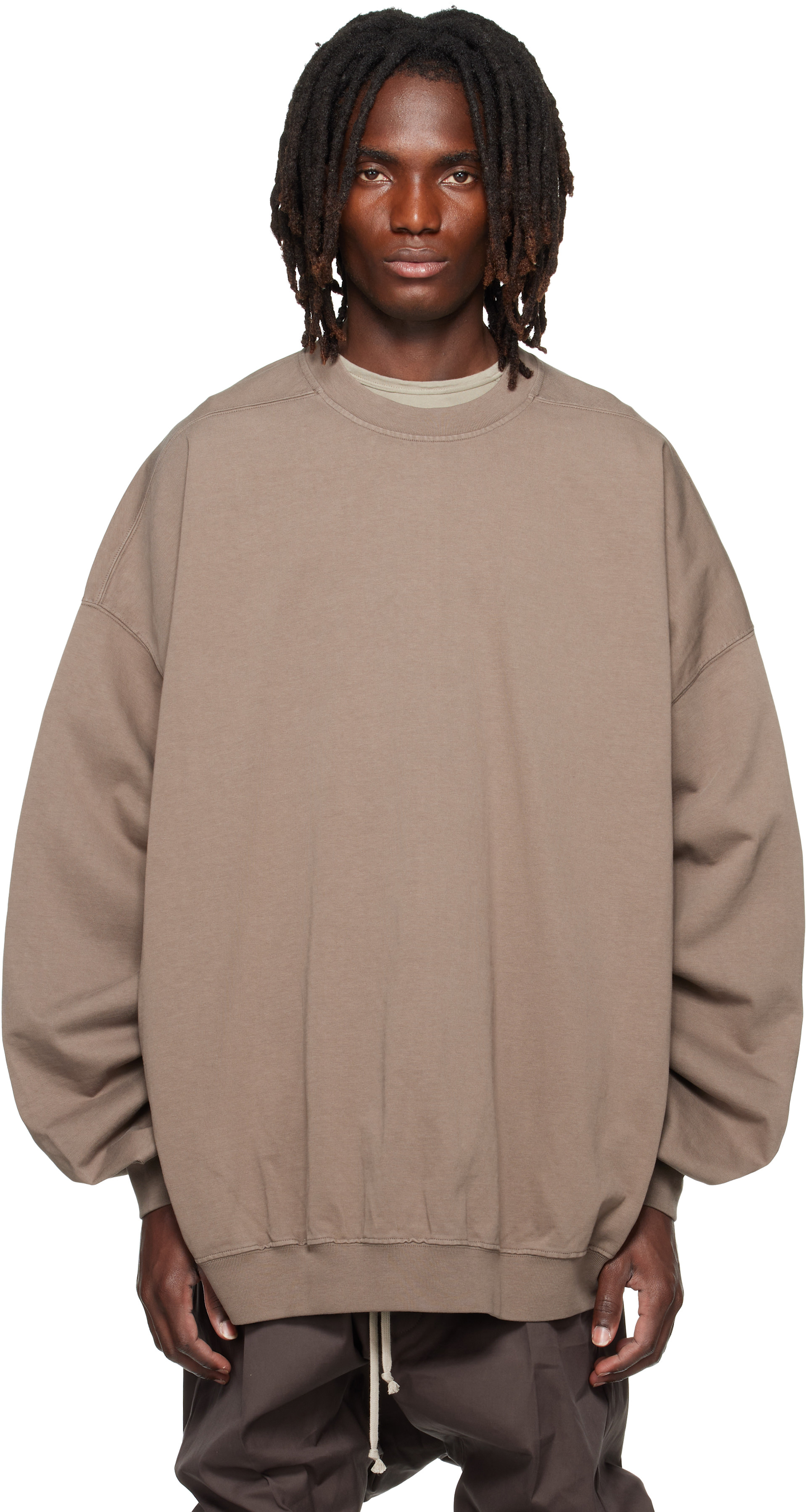 Rick Owens DRKSHDW: グレー Tower Hun クルーネック スウェットシャツ