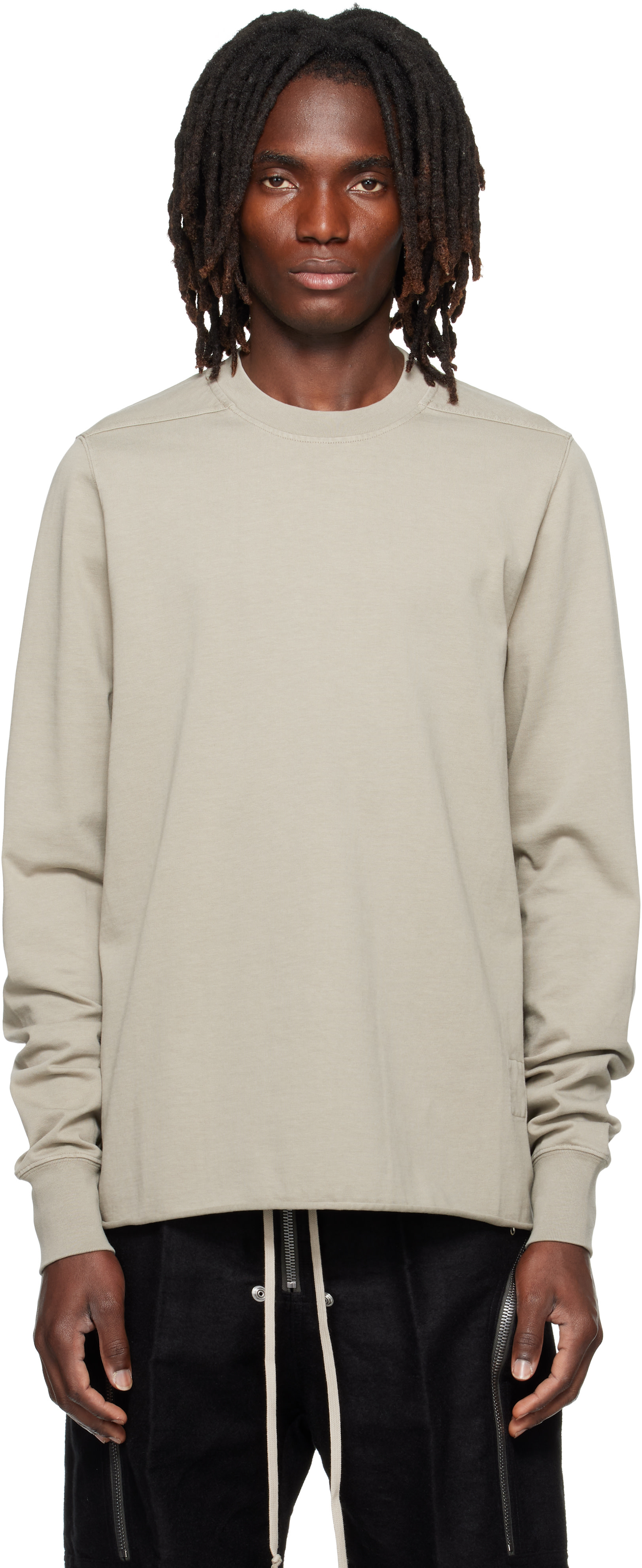 Rick Owens DRKSHDW - Pull molletonné gris à col ras du cou - Tower