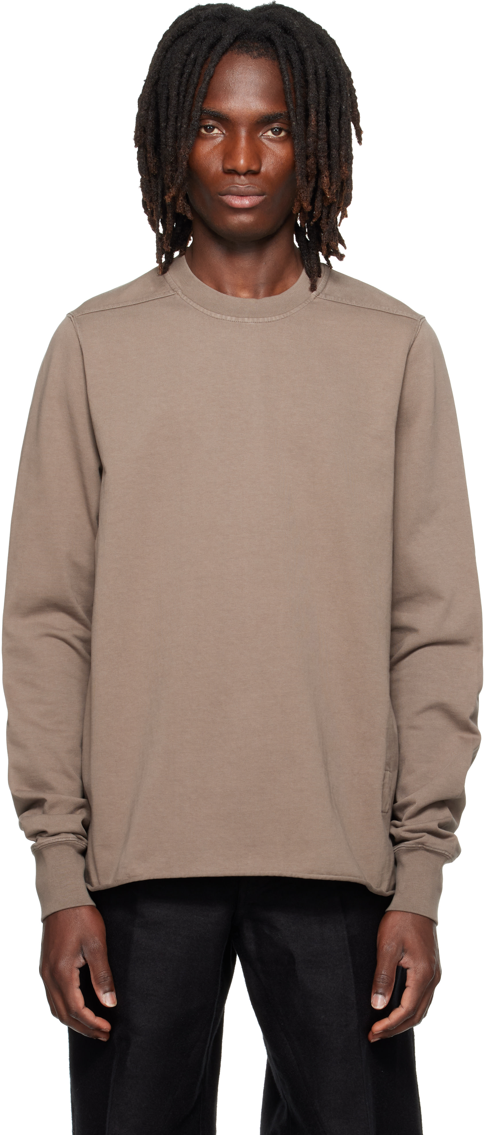Rick Owens DRKSHDW - Pull molletonné gris à col ras du cou - Tower