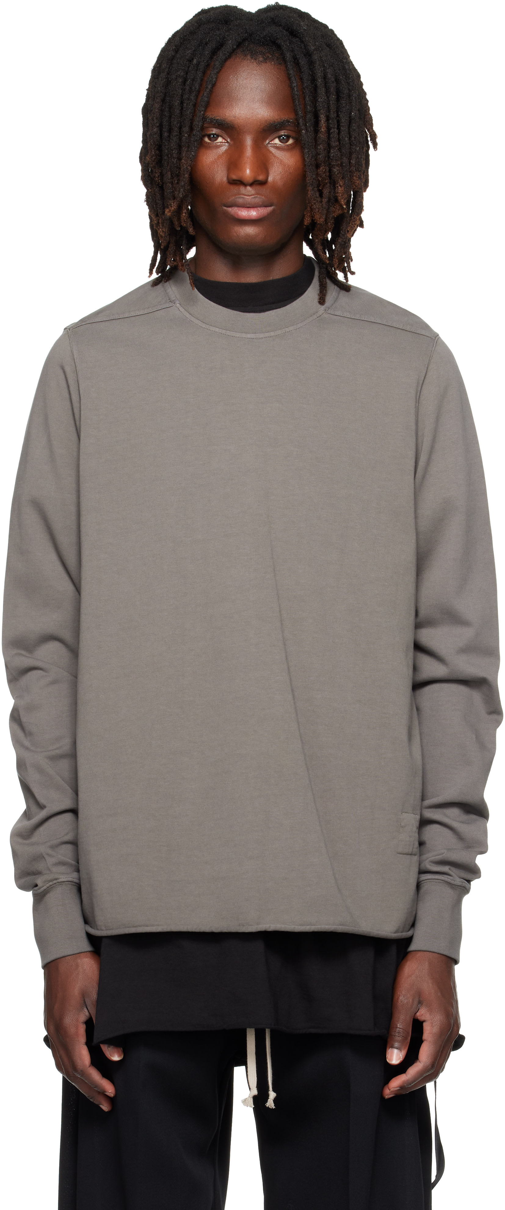 Rick Owens DRKSHDW - Pull molletonné gris à col ras du cou - Tower
