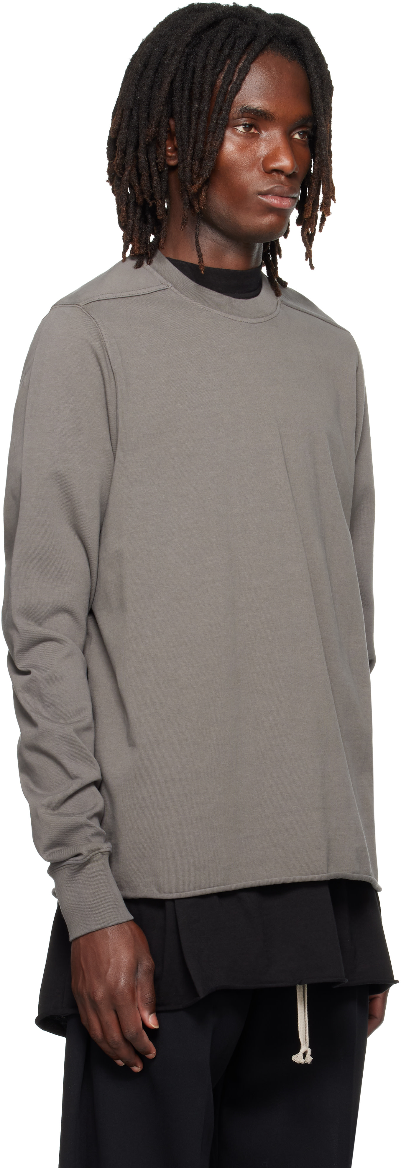 Rick Owens DRKSHDW - Pull molletonné gris à col ras du cou - Tower