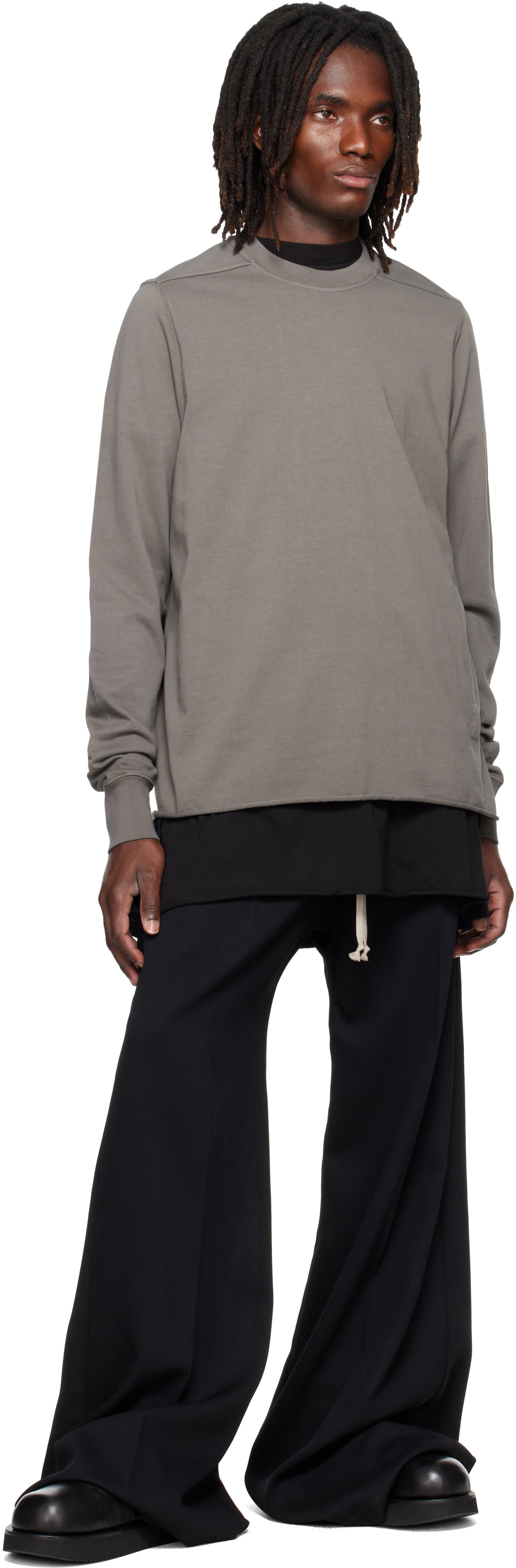 RICKOWENS tシャツ スウェット Rick Owens DRKSHDW: グレー Tower クルーネック スウェットシャツ