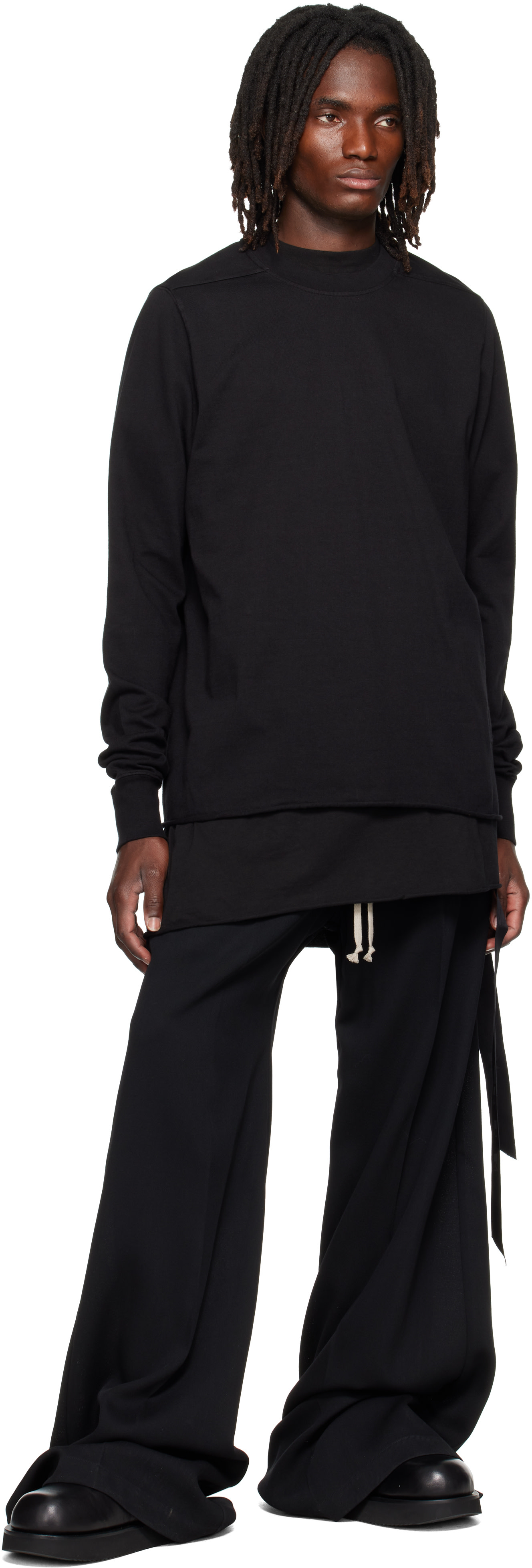 Rick Owens DRKSHDW - Pull molletonné noir à col ras du cou - Tower