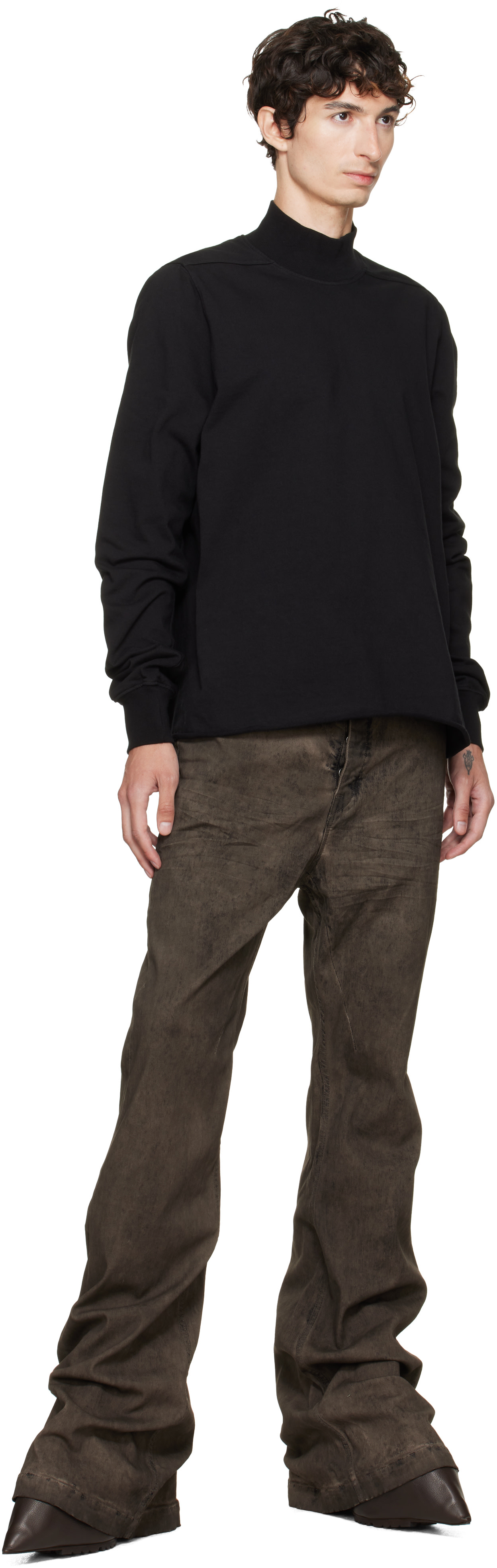Rick Owens DRKSHDW: ブラック Tower Headon DBL スウェットシャツ