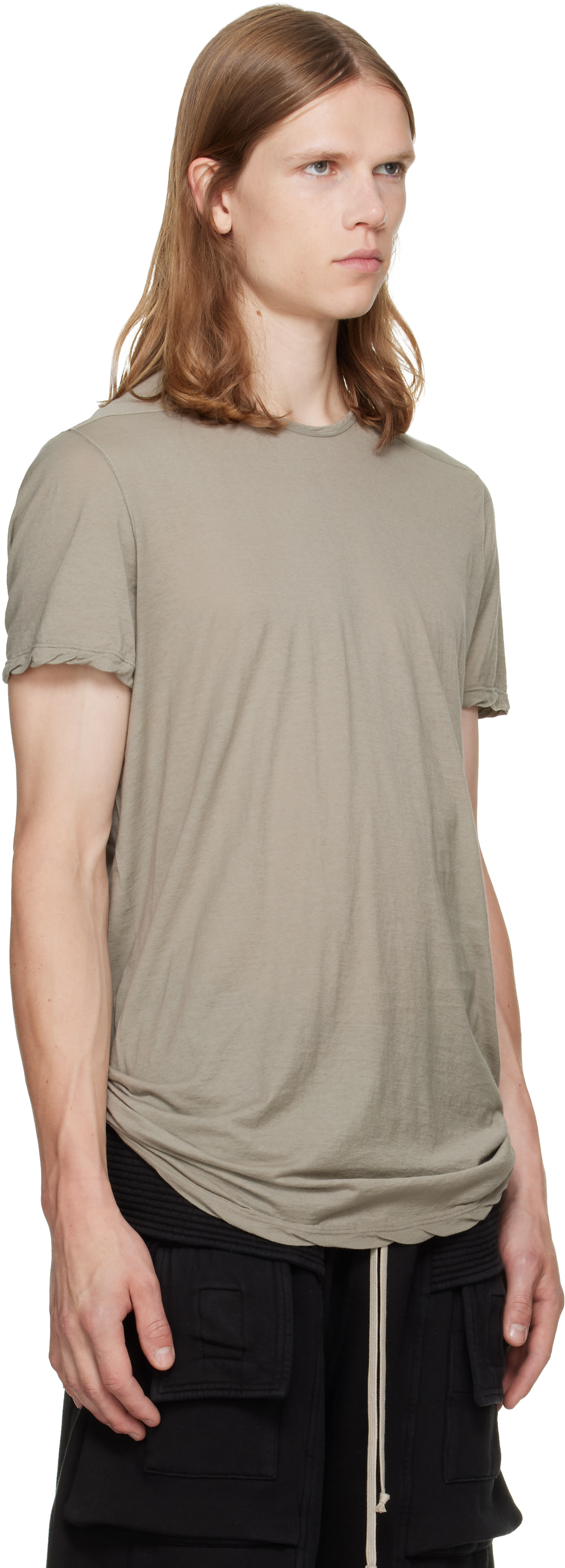 Rick Owens DRKSHDW: Khaki Tower Level T-shirt | SSENSE