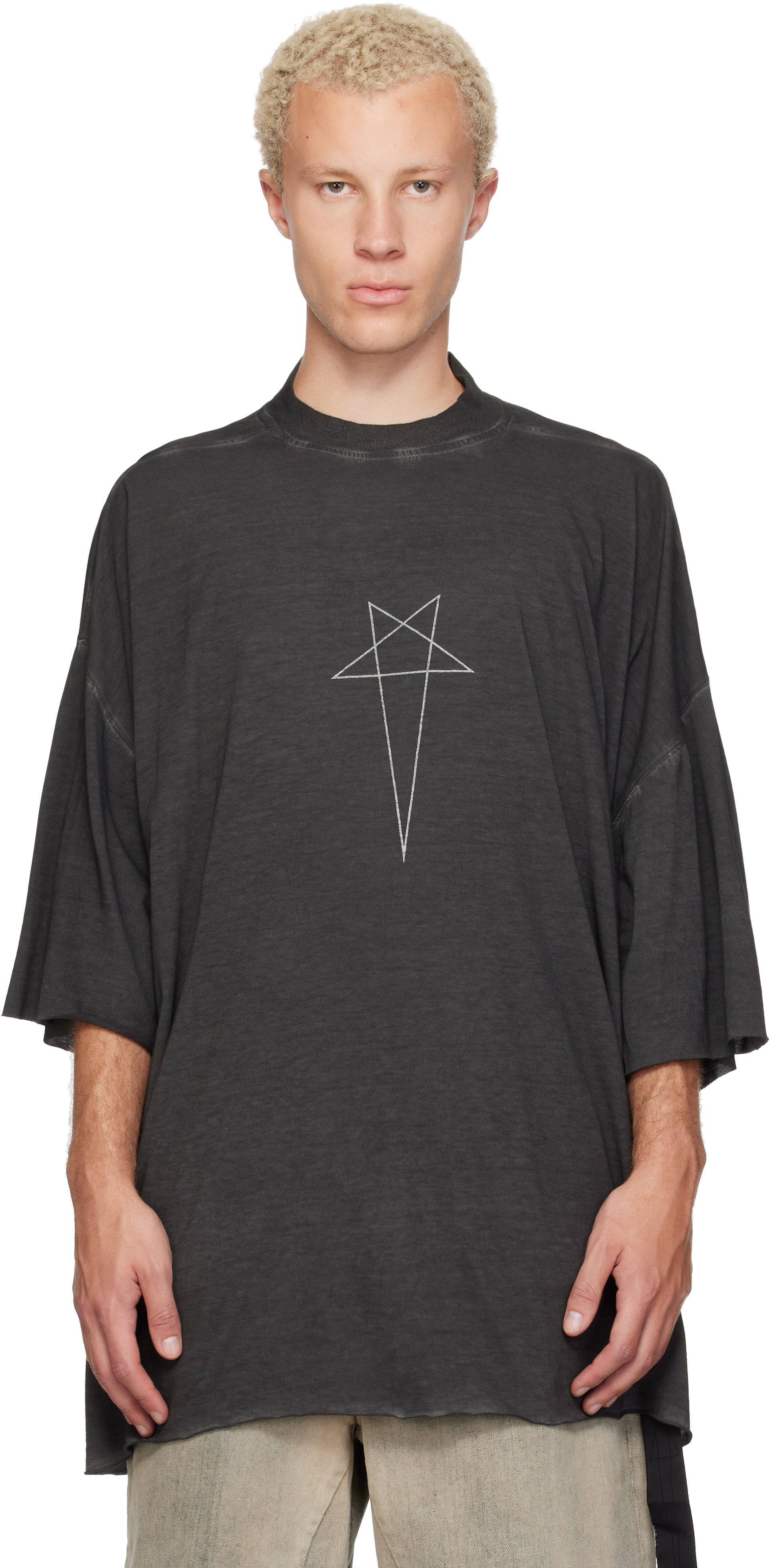 Rick Owens DRKSHDW  Tシャツ トミーTee Rick Owens DRKSHDW: Gray Tower Tommy T-shirt | SSENSE
