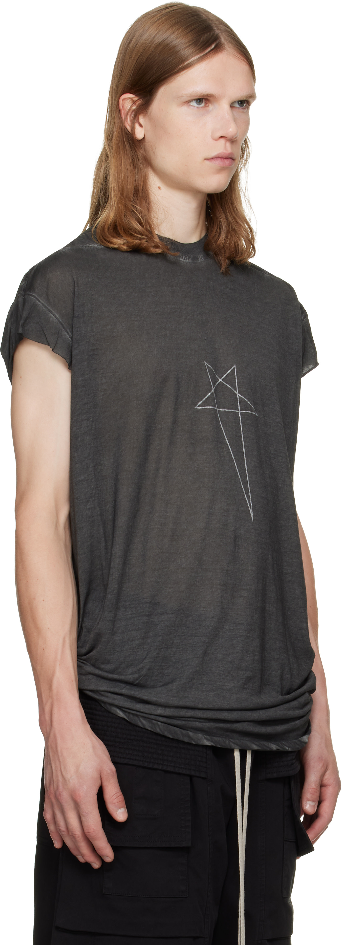 Rick Owens DRKSHDW: ブラック Tower Rick S Jumbo SL トップス 