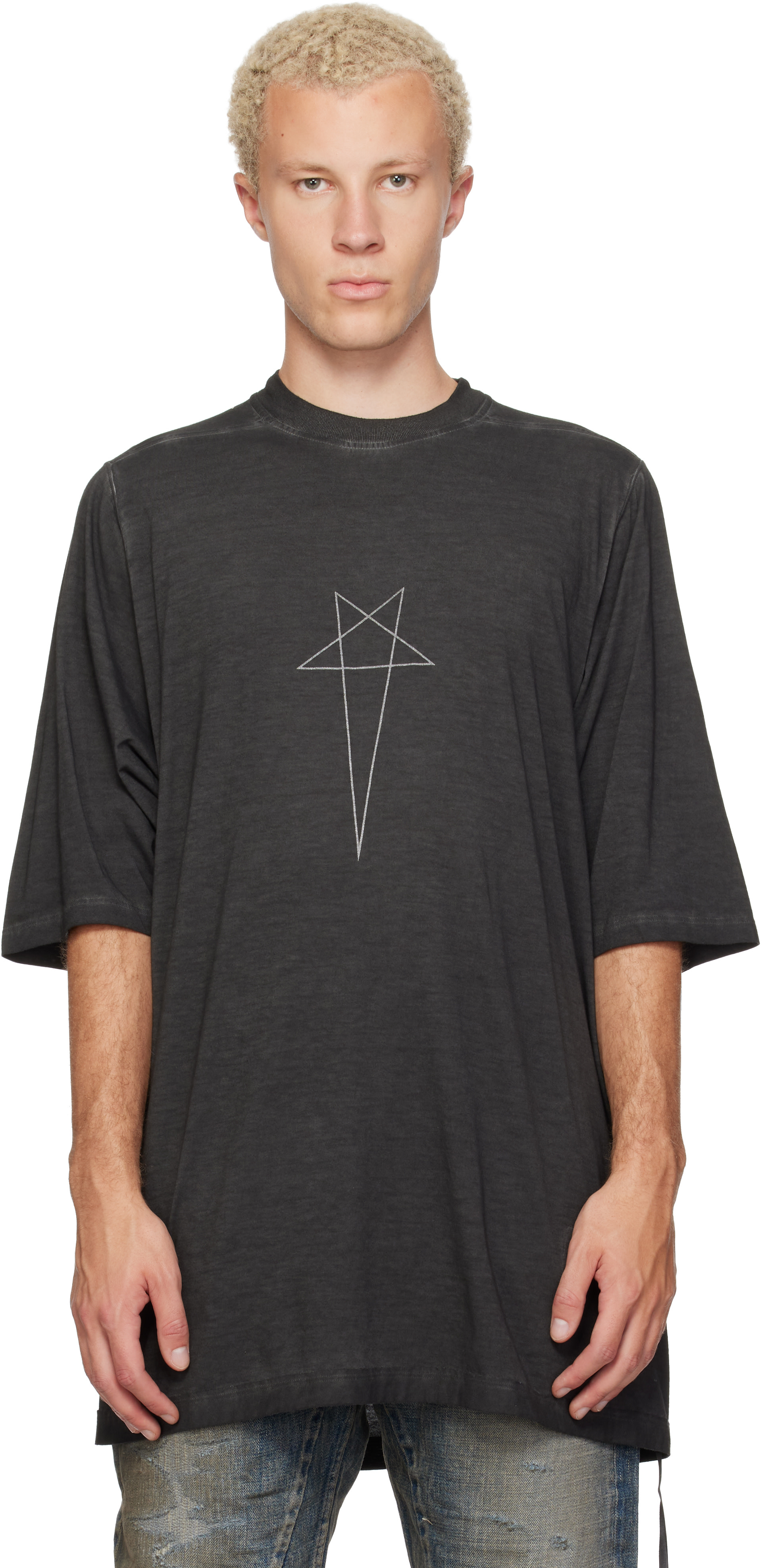 Rick Owens DRKSHDW: ブラック Tower Jumbo S/S Tシャツ | SSENSE 日本