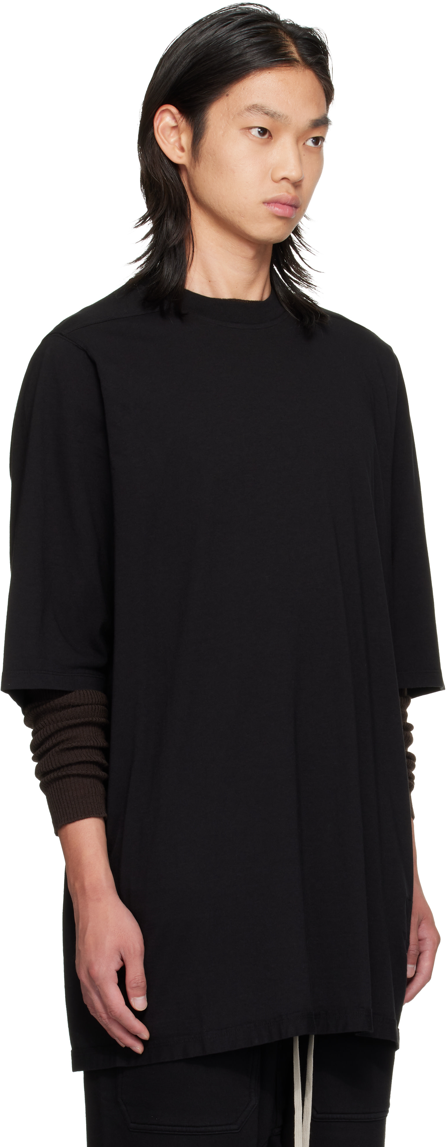 Rick Owens DRKSHDW: ブラック Temple Jumbo SS Tシャツ | SSENSE 日本