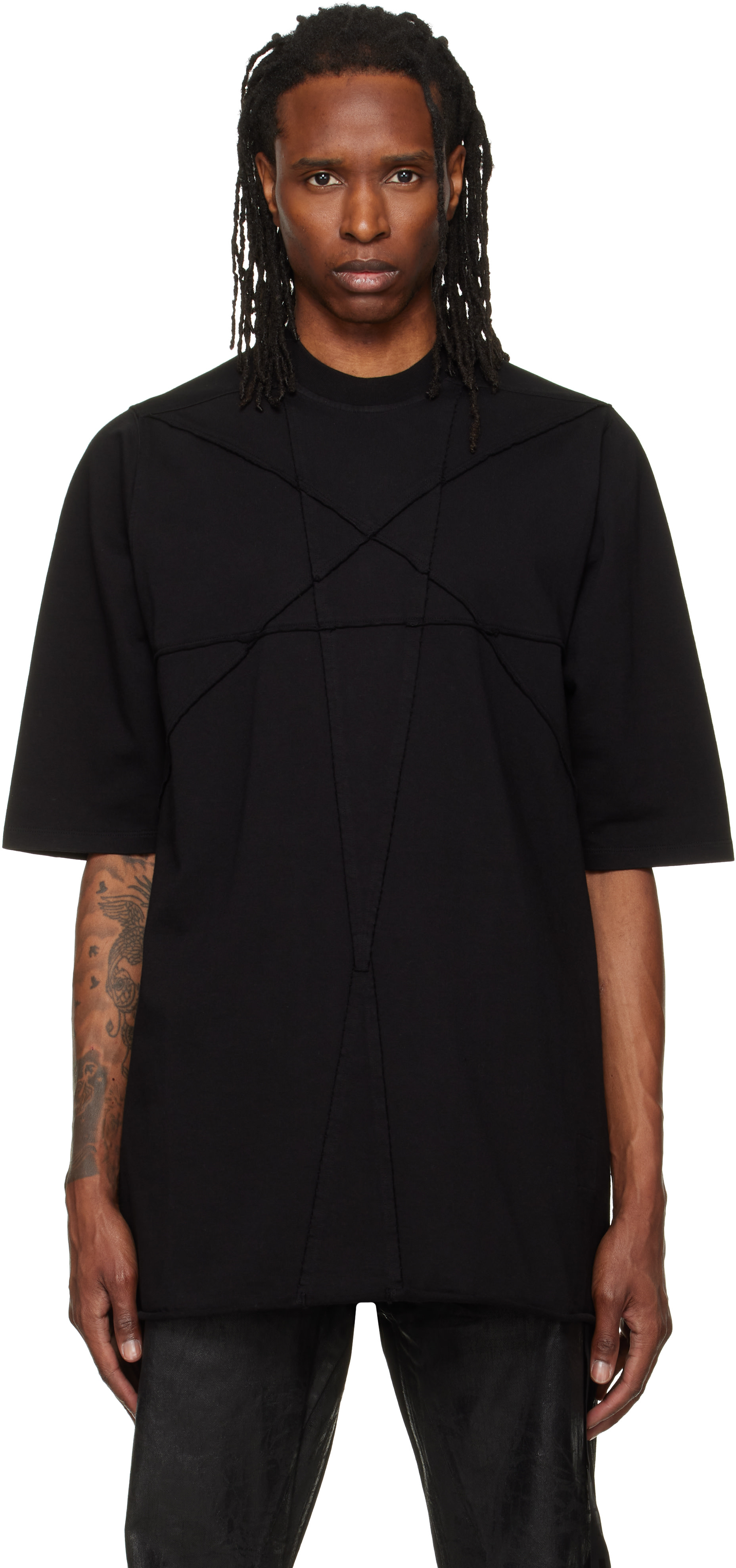 Rick Owens DRKSHDW: Black Tower Pentastitch Jumbo S/S T-shirt | SSENSE
