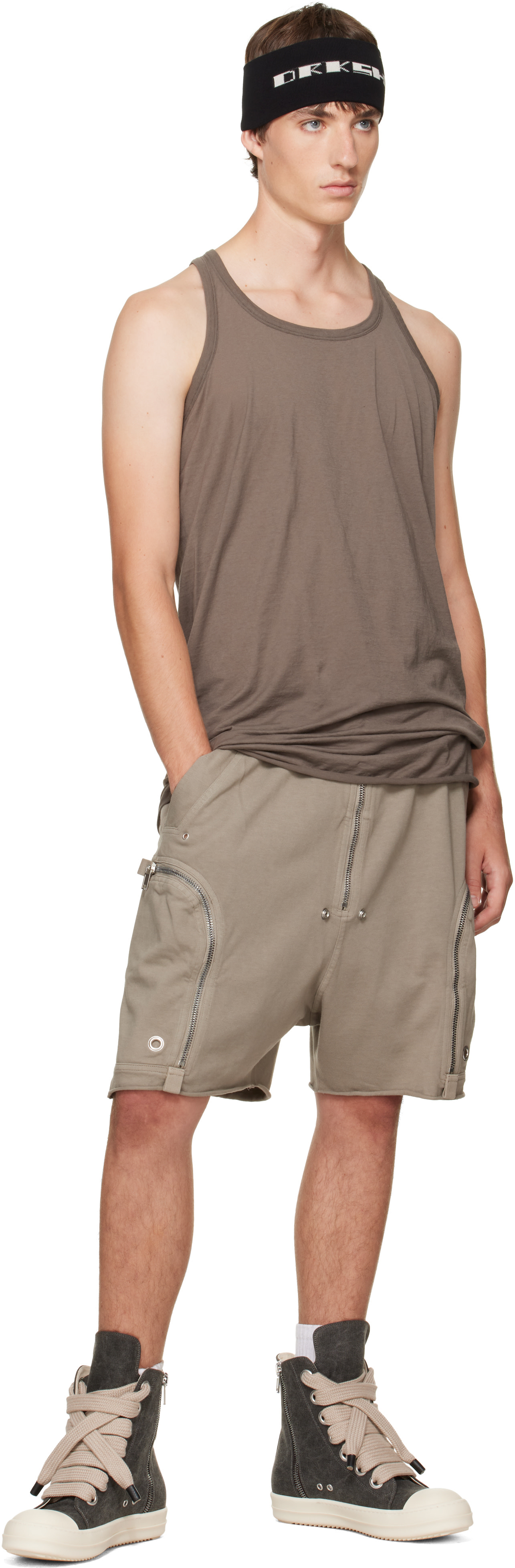 Rick Owens DRKSHDW: ブラウン Tower Loose タンクトップ | SSENSE 日本