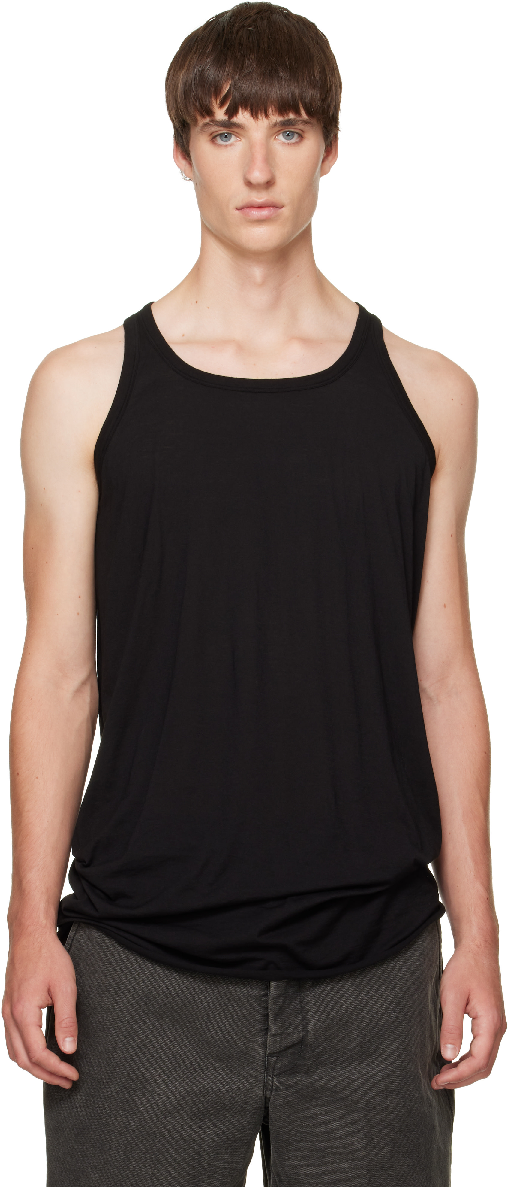 Rick Owens DRKSHDW: ブラック Tower Loose タンクトップ | SSENSE 日本