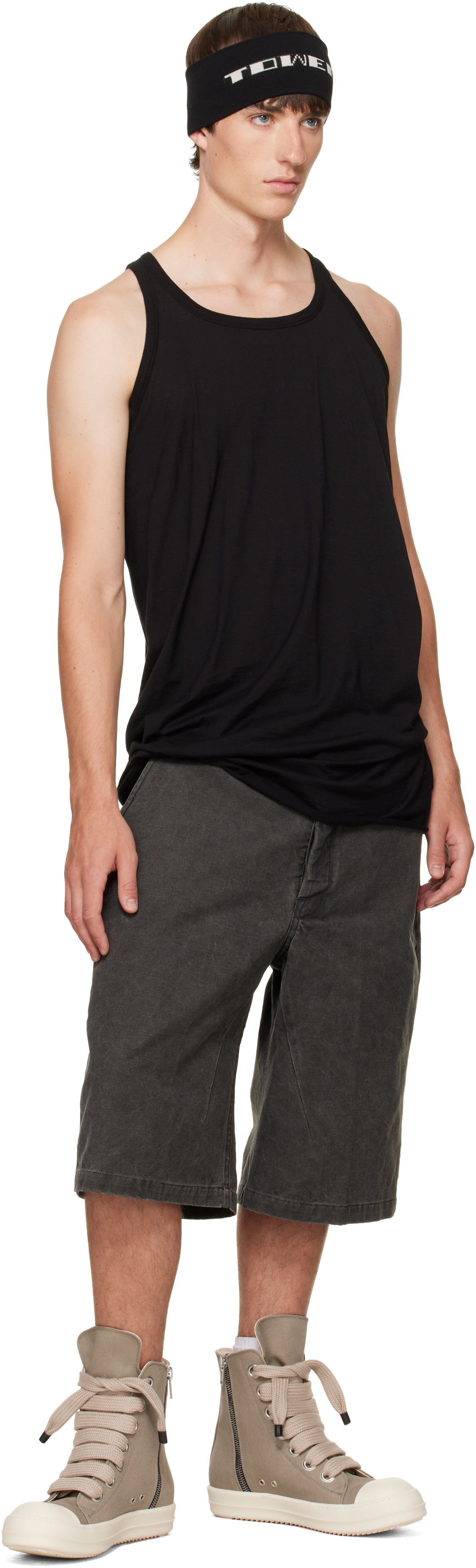 Rick Owens DRKSHDW: ブラック Tower Loose タンクトップ | SSENSE 日本