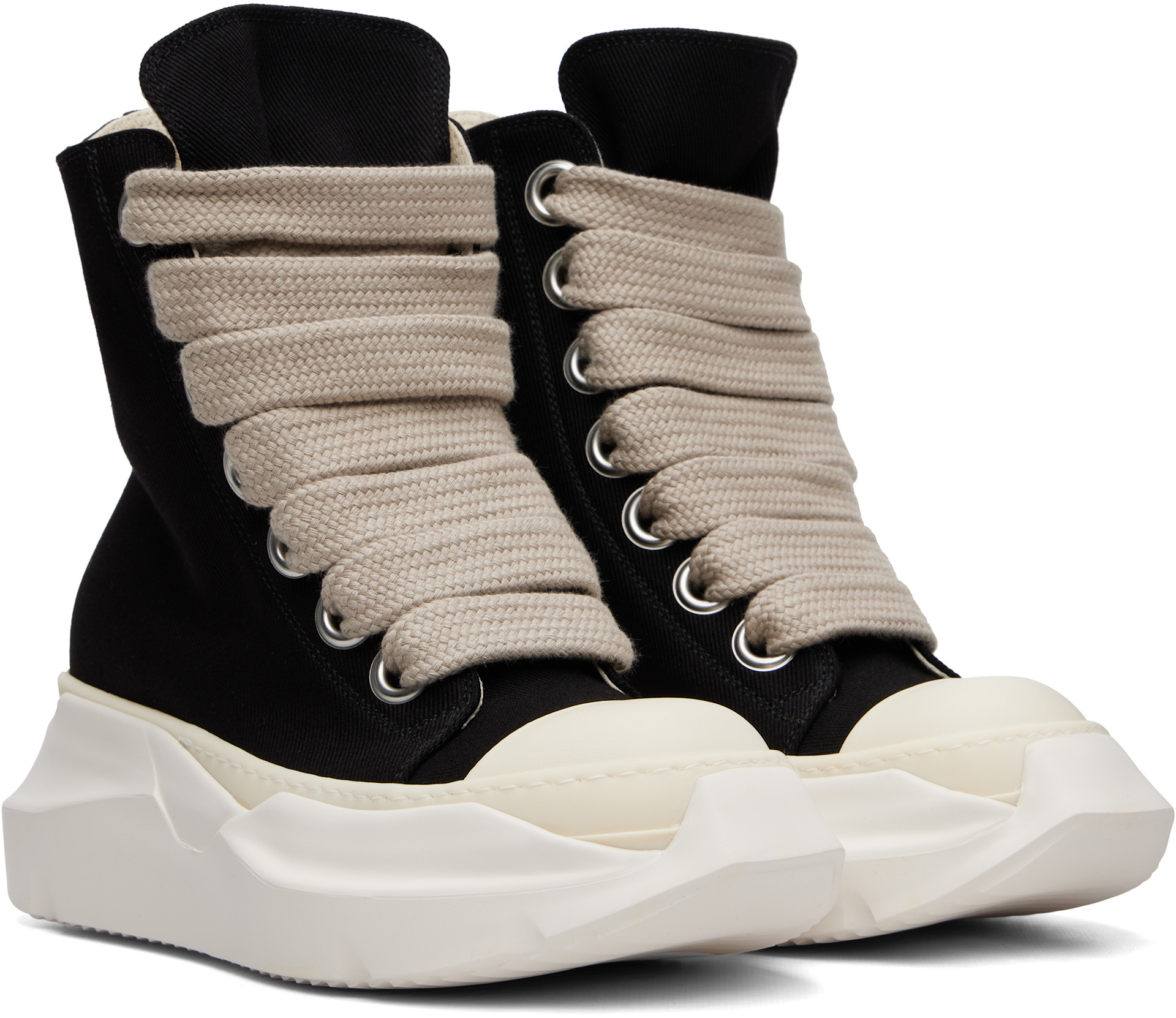 Rick Owens DRKSHDW: Black Tower Jumbolace Abstract Sneaks Sneakers