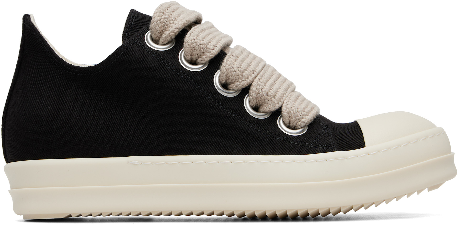 Rick Owens DRKSHDW: Black Tower Jumbolace Low Sneaks Sneakers | SSENSE