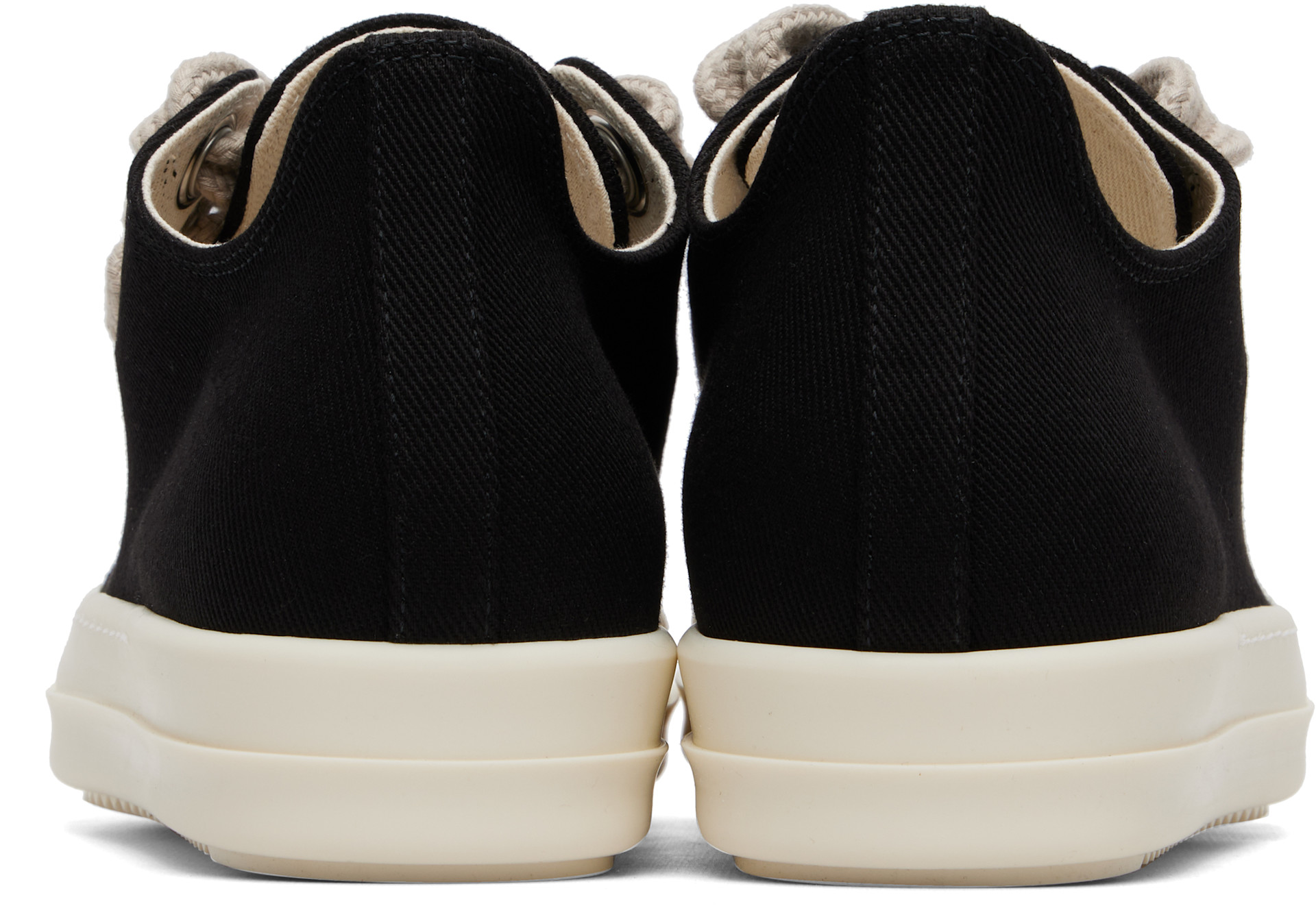 Rick Owens DRKSHDW: Black Tower Jumbolace Low Sneaks Sneakers | SSENSE