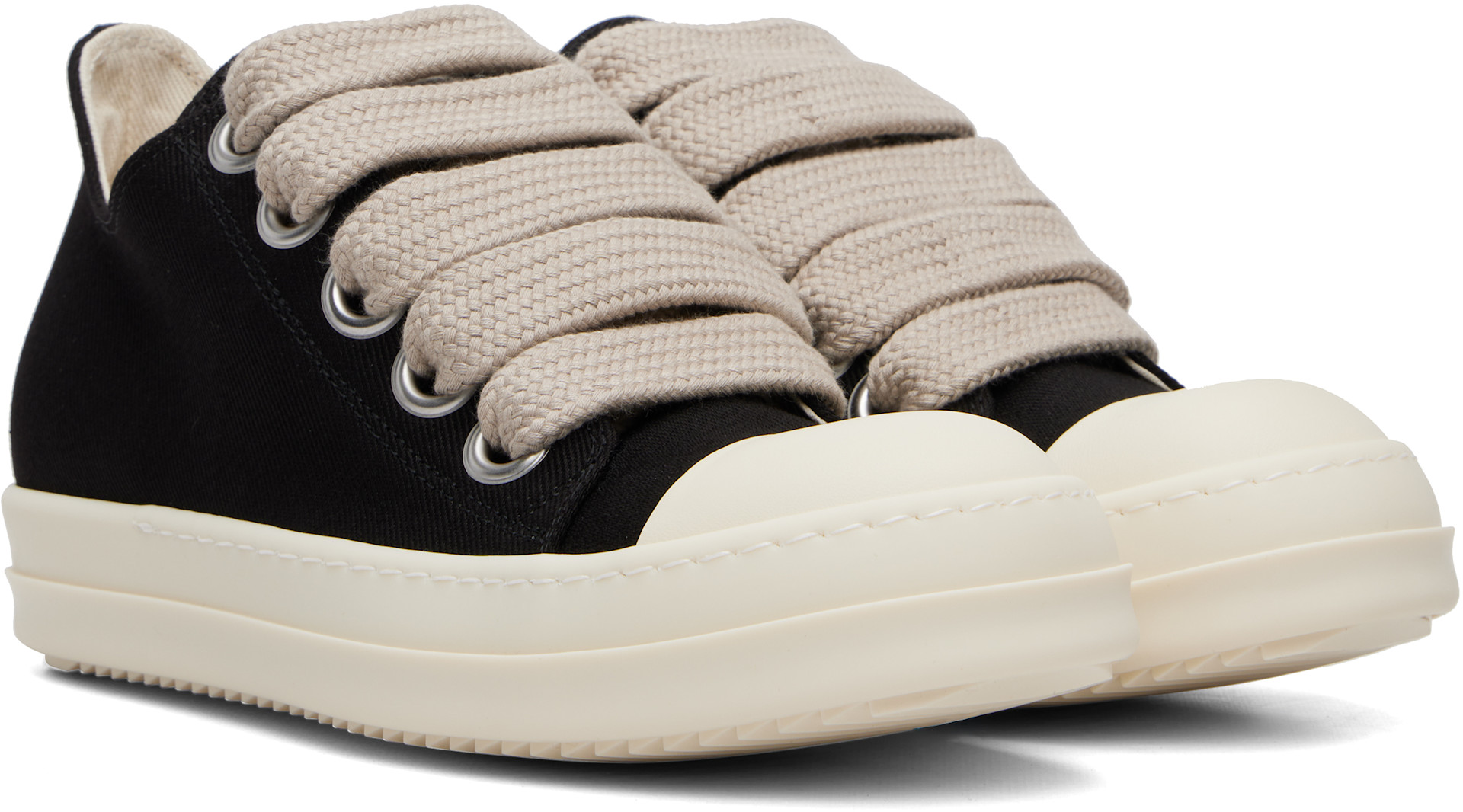 Rick Owens DRKSHDW: Black Tower Jumbolace Low Sneaks Sneakers | SSENSE