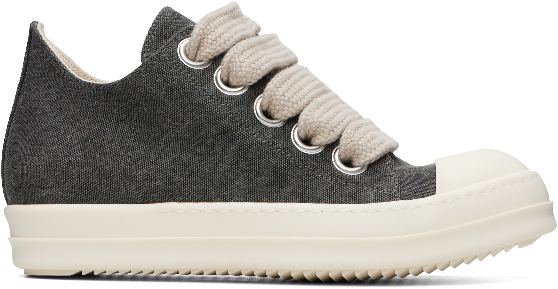 靴 Rick Owens DRKSHDW Jumbo Sneakers 23FW Rick Owens DRKSHDW: Gray Jumbolace Low Sneakers | SSENSE