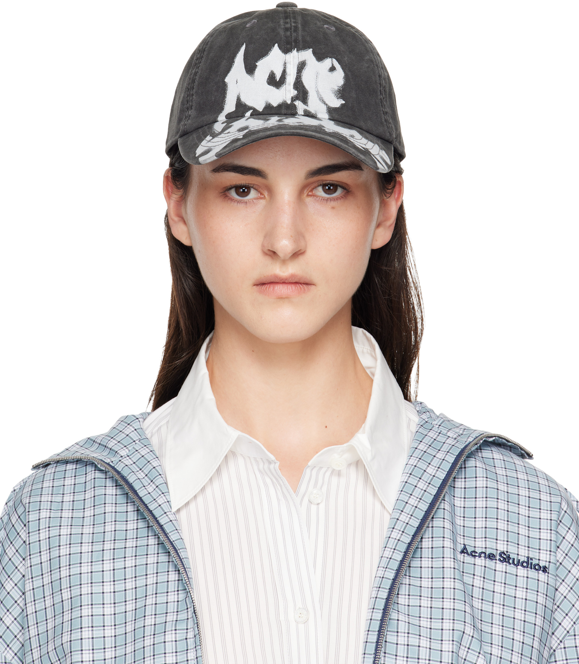 Acne Studios - Casquette gris à logo gothique