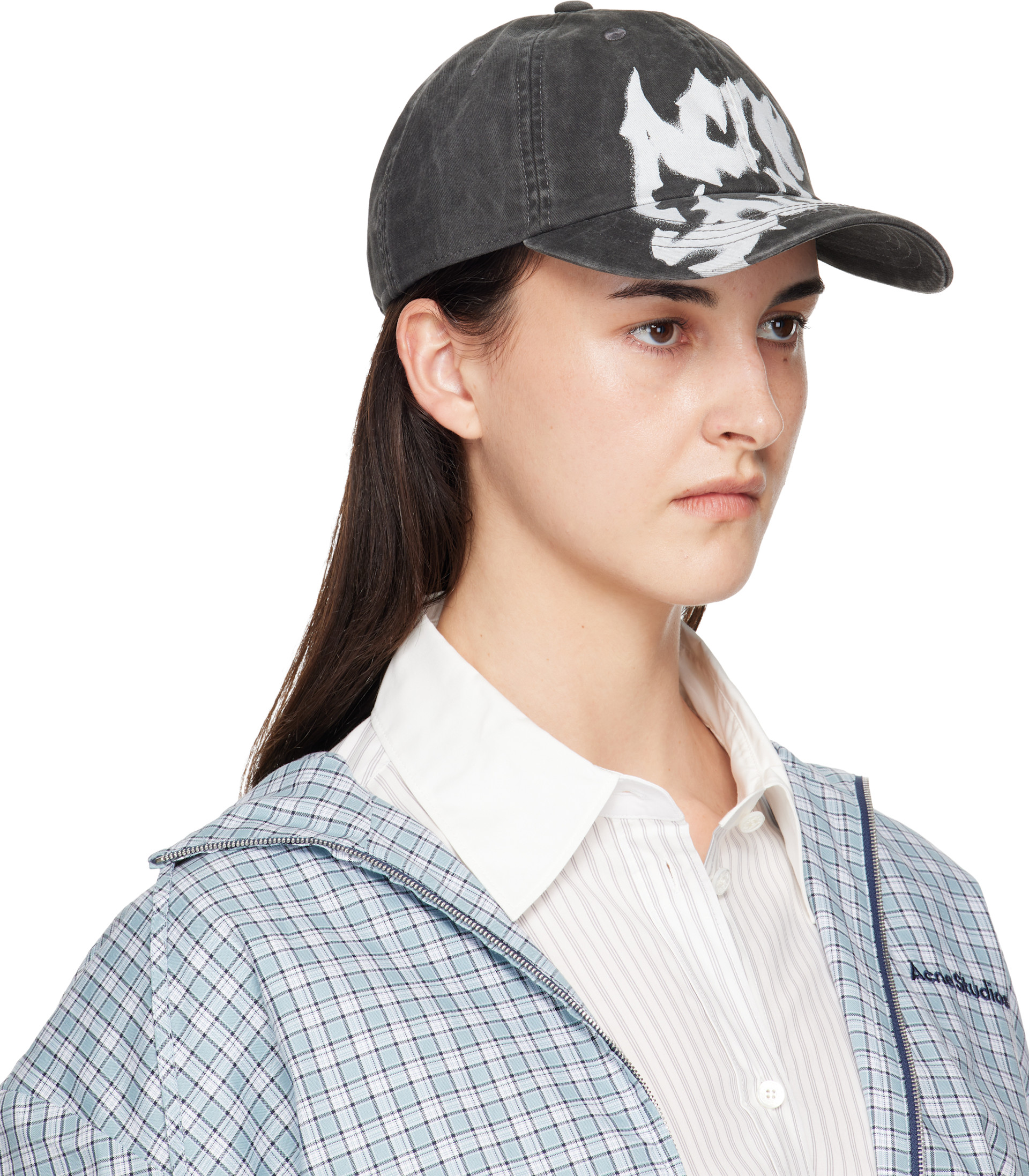Acne Studios - Casquette gris à logo gothique