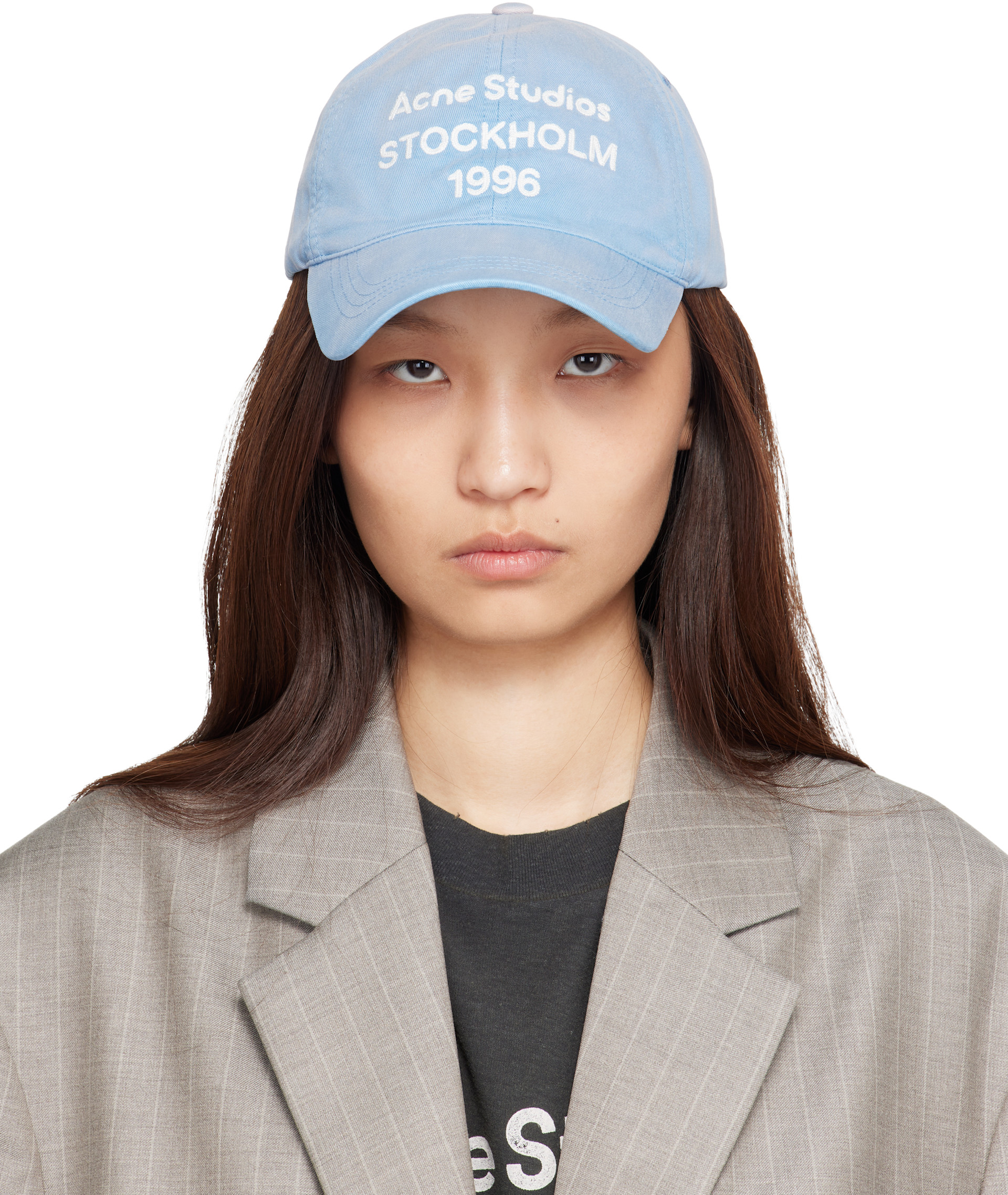 Acne Studios: Blue Logo Cap | SSENSE