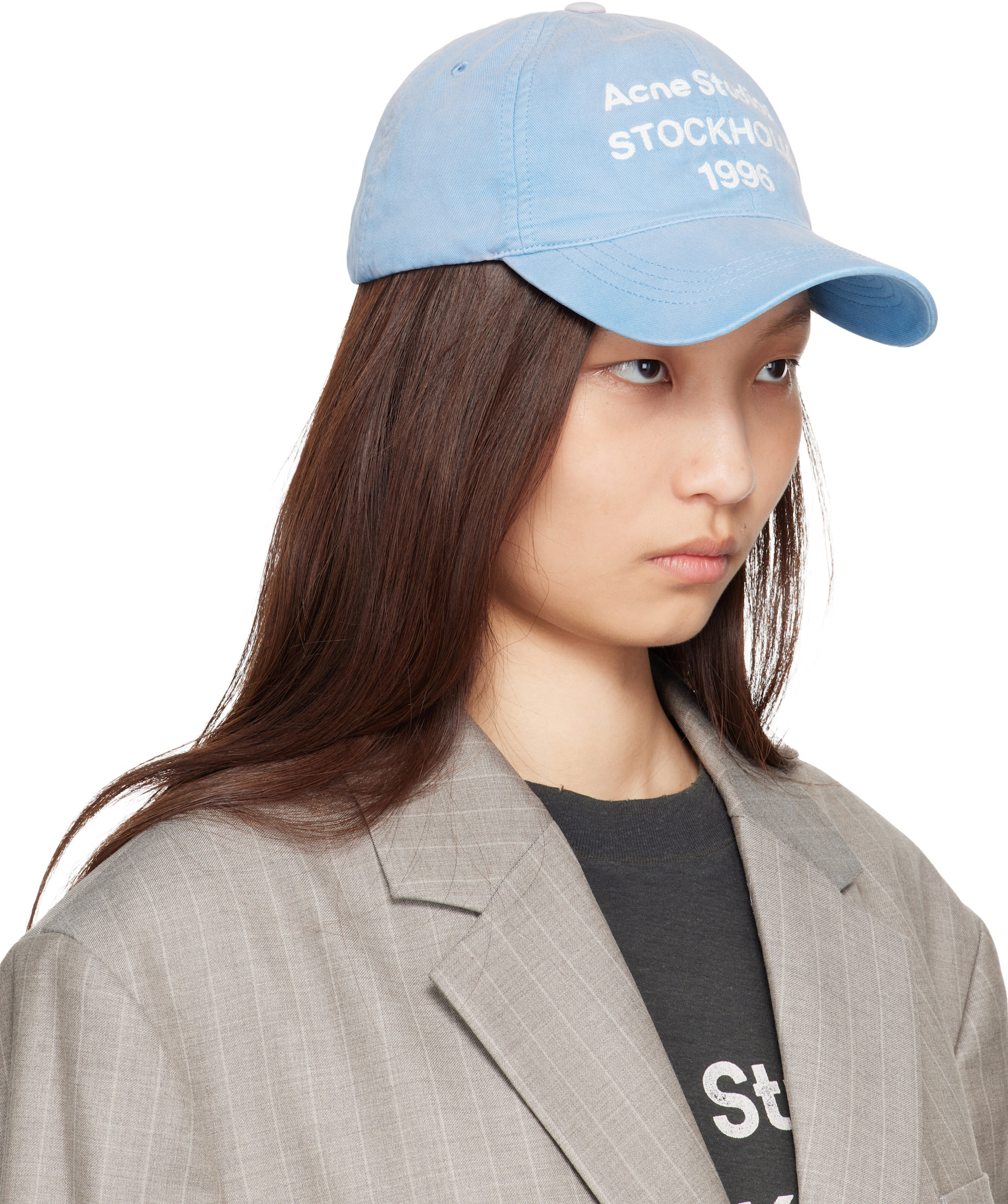 Acne Studios: Blue Logo Cap | SSENSE