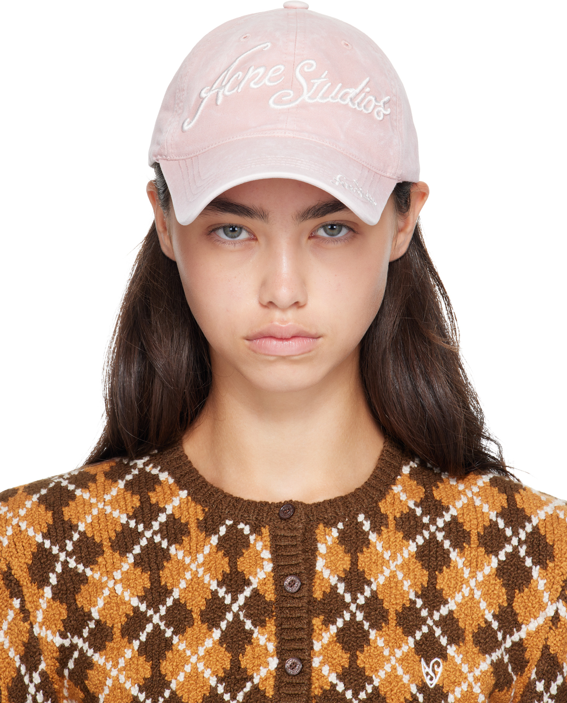 Acne Studios - Casquette rose à logo brodé