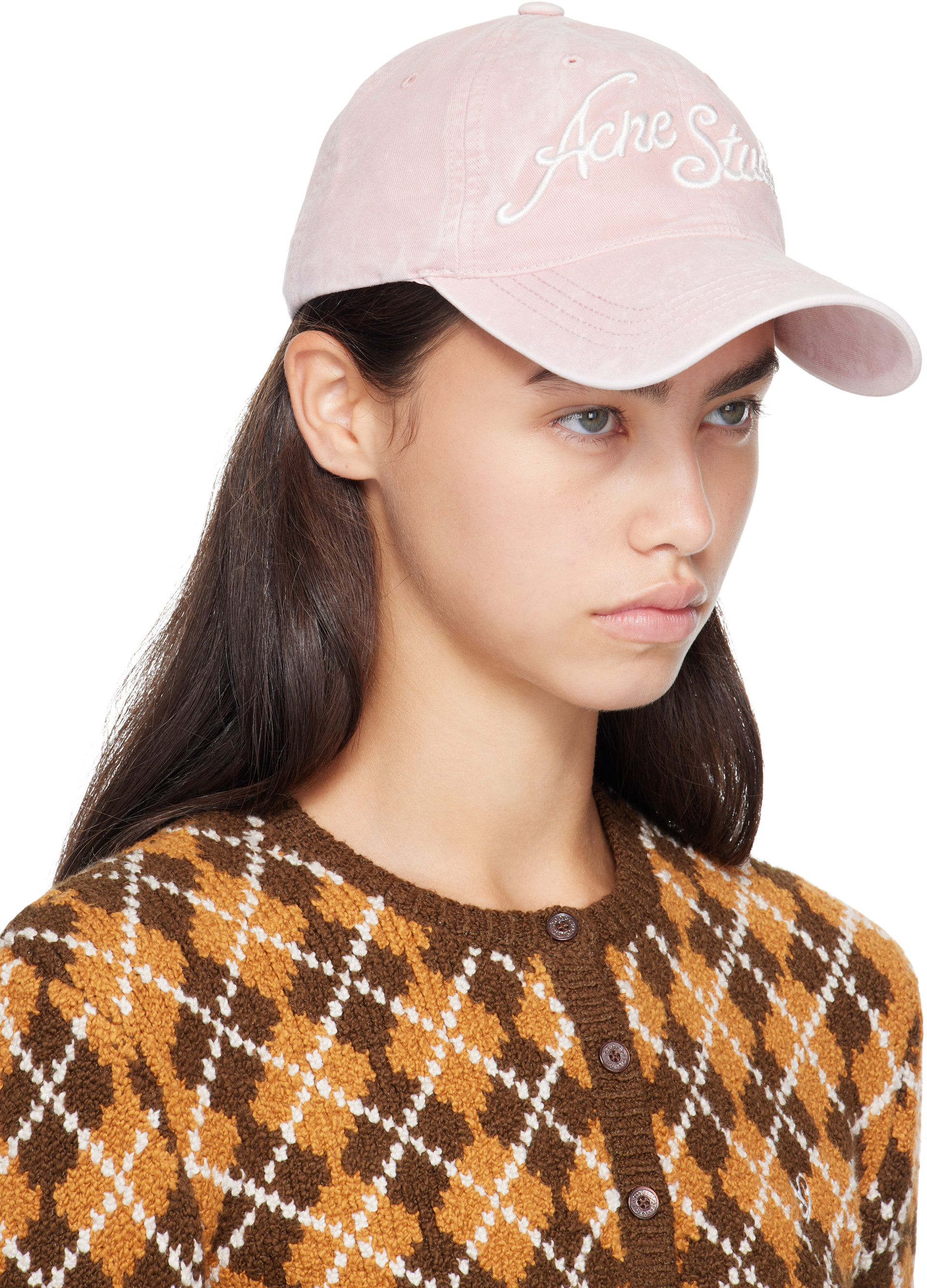 Acne Studios - Casquette rose à logo brodé