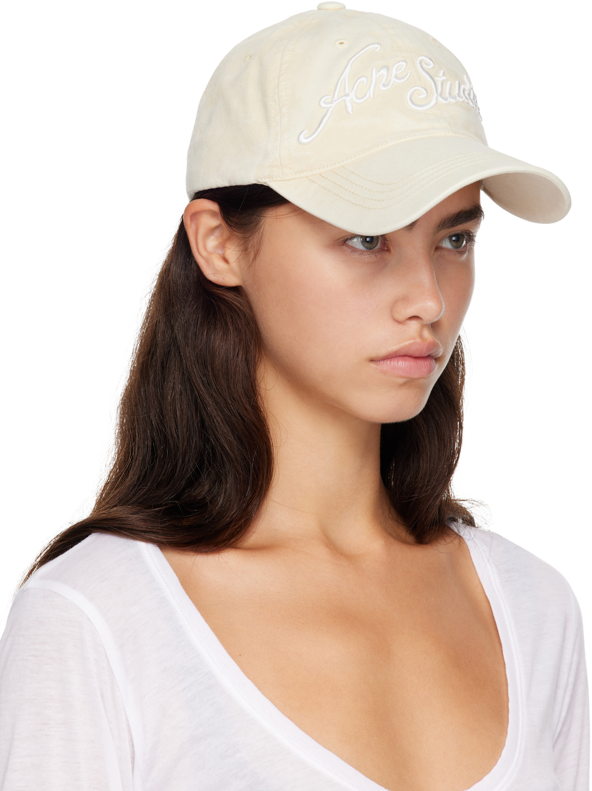 Acne Studios - Casquette beige à logo brodé
