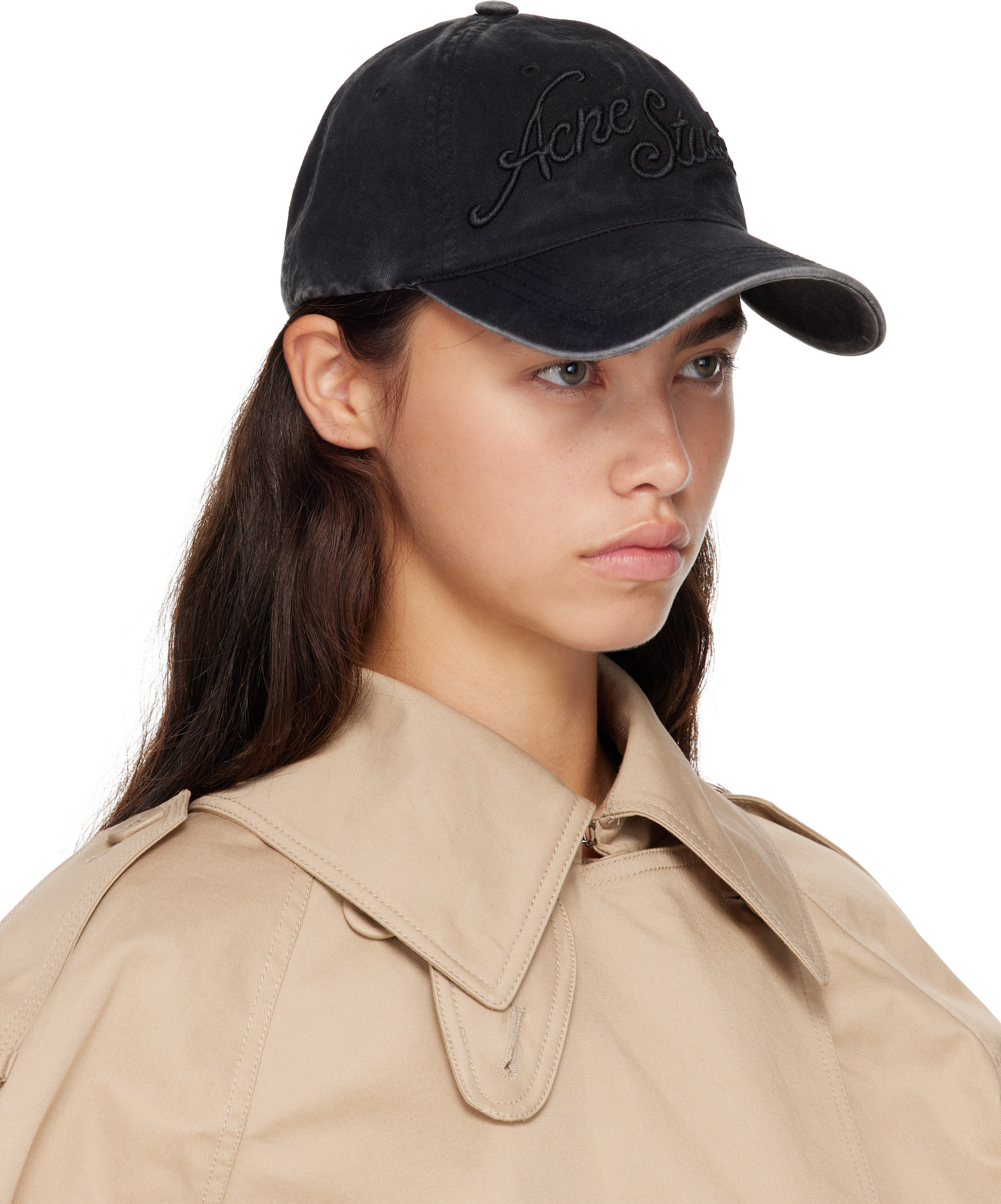 Acne Studios - Casquette noire à logo brodé