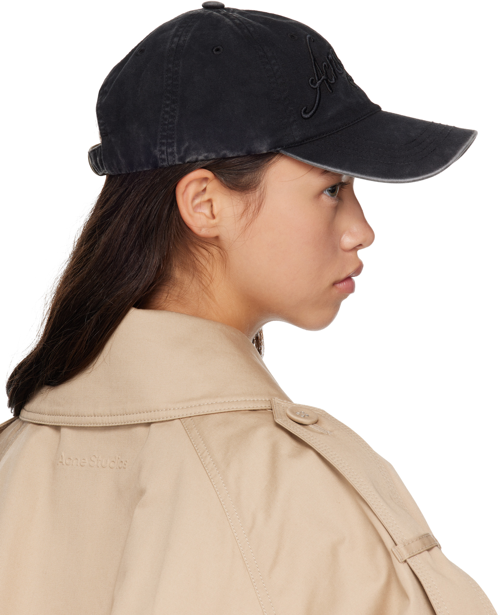 Acne Studios - Casquette noire à logo brodé