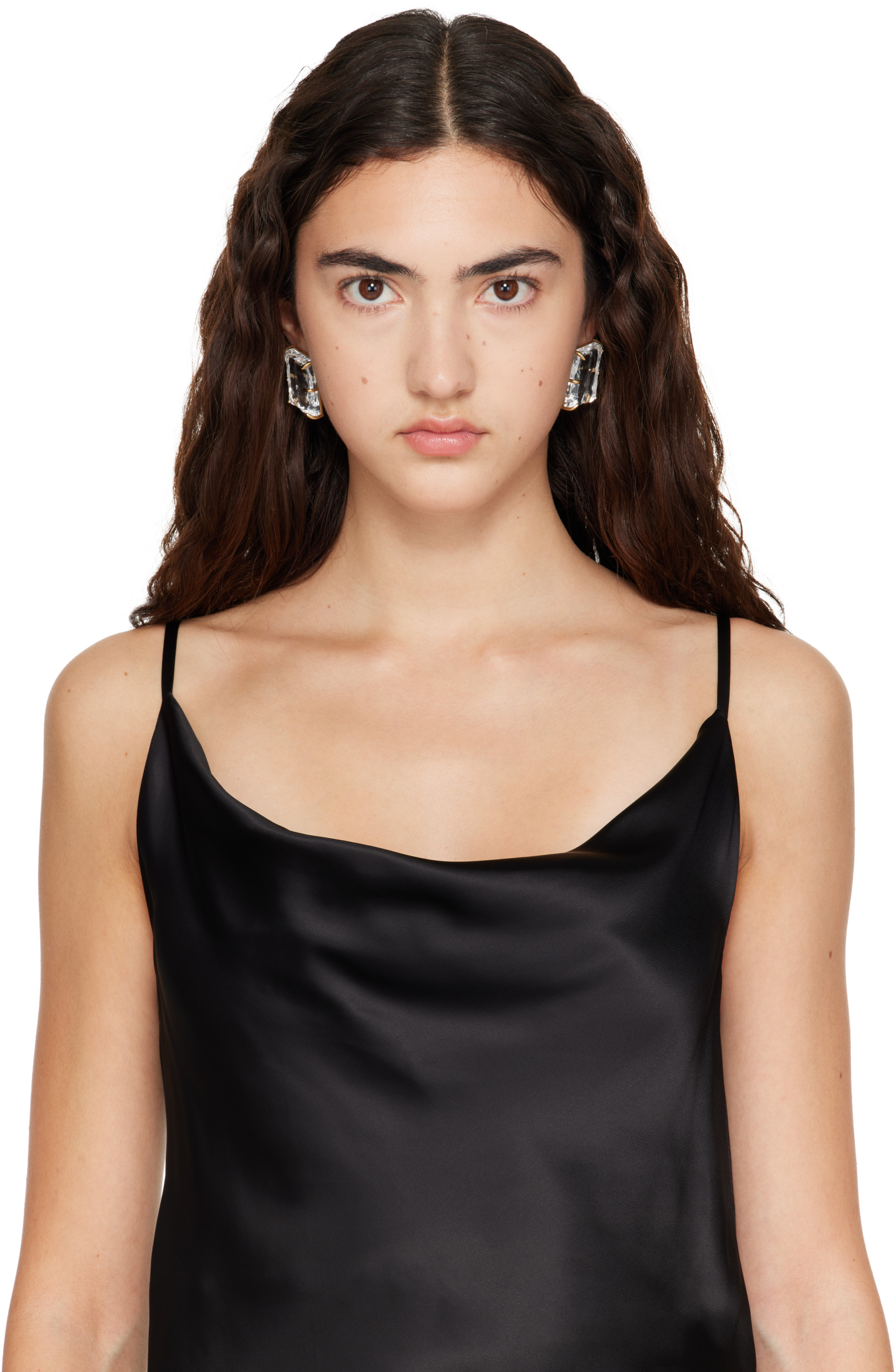 Acne Studios - Boucles d'oreilles à pierre à effet miroir