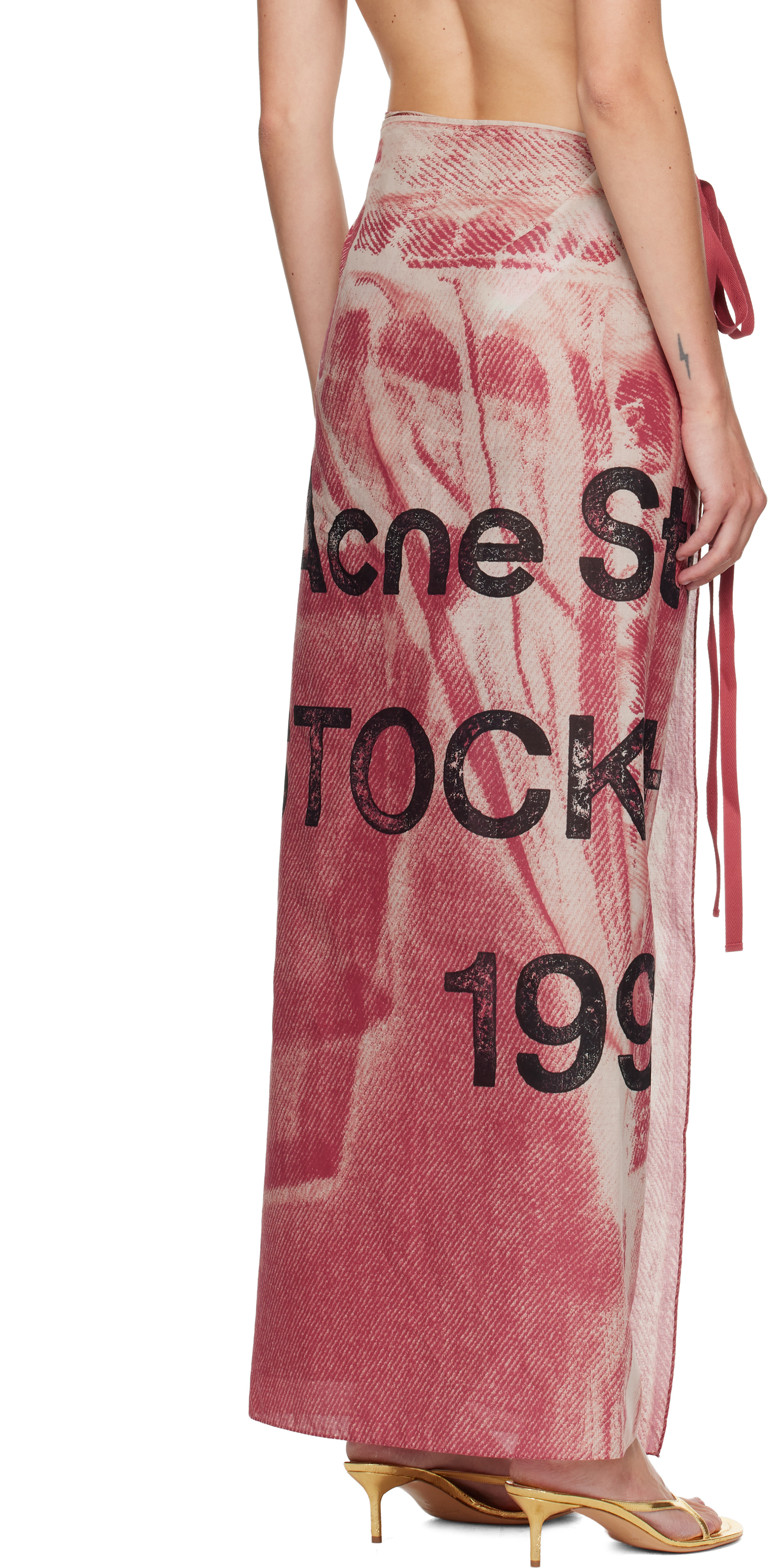 Acne Studios - 핑크 프린트 스카프