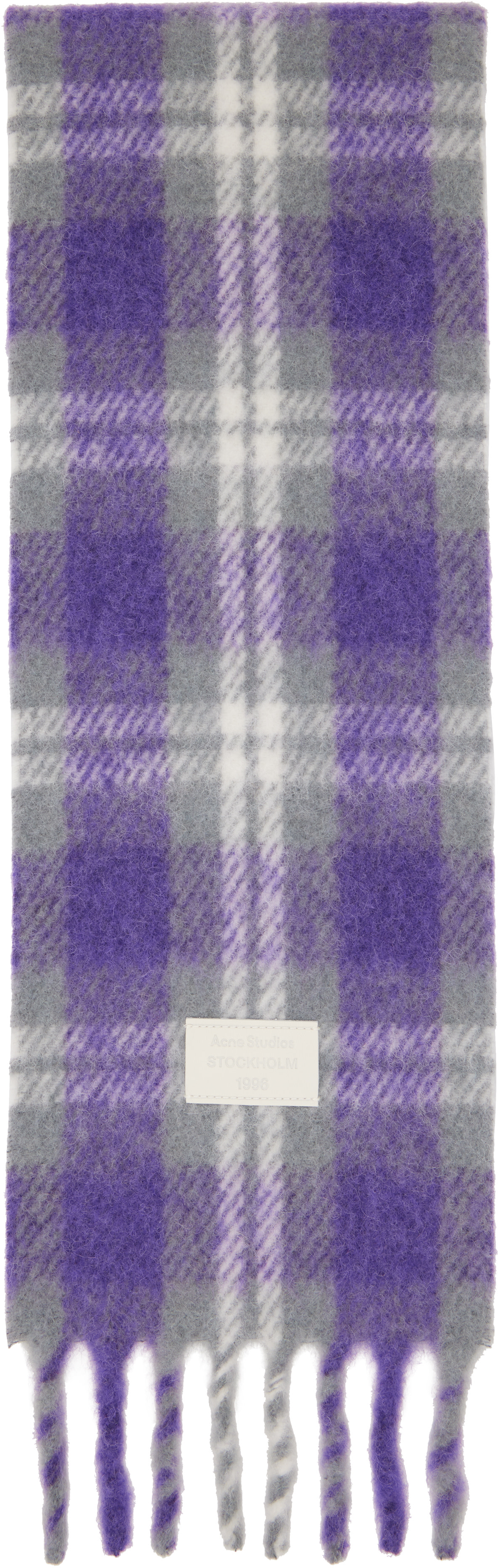 Acne Studios: Purple Fringed Alpaca-Wool Scarf | SSENSE
