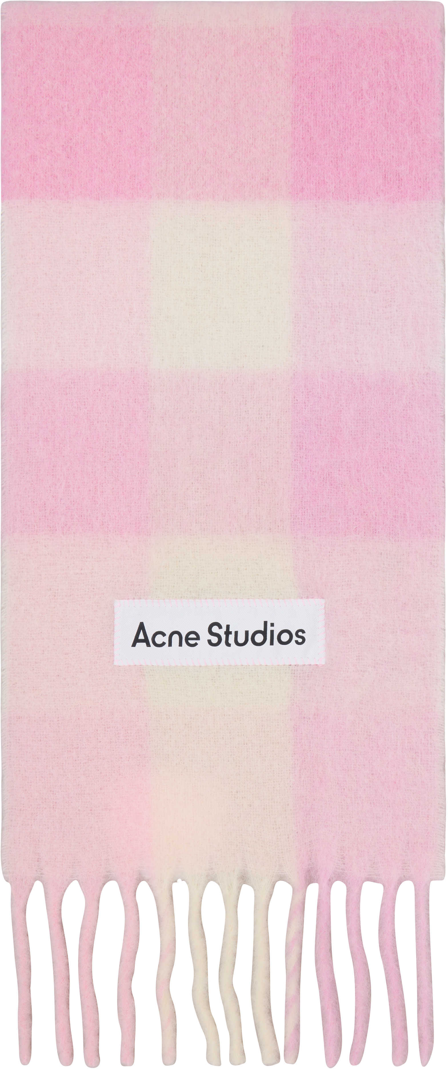 Acne Studios - ピンク&ベージュ Check Wool マフラー