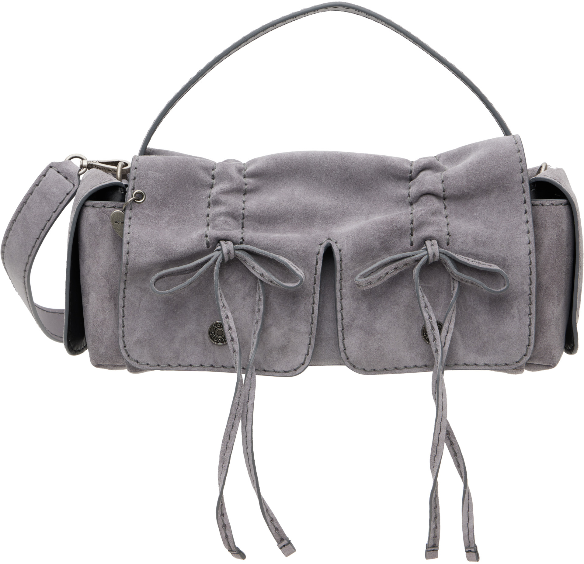 Acne Studios - Gray Multipocket Suede Shoulder Bag