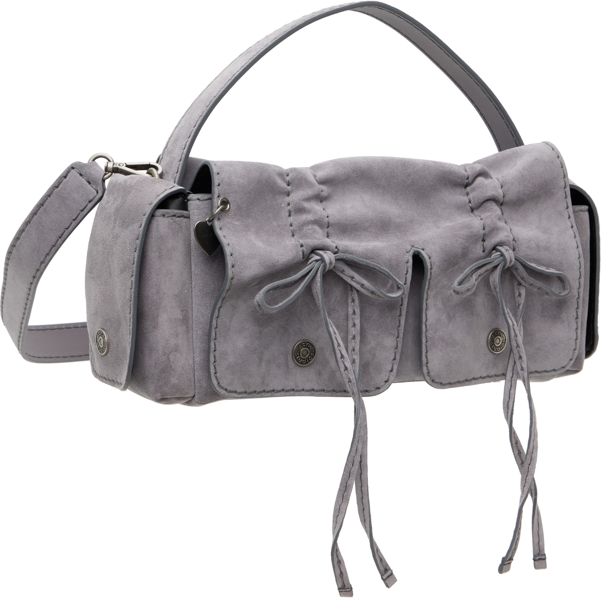Acne Studios - Gray Multipocket Suede Shoulder Bag