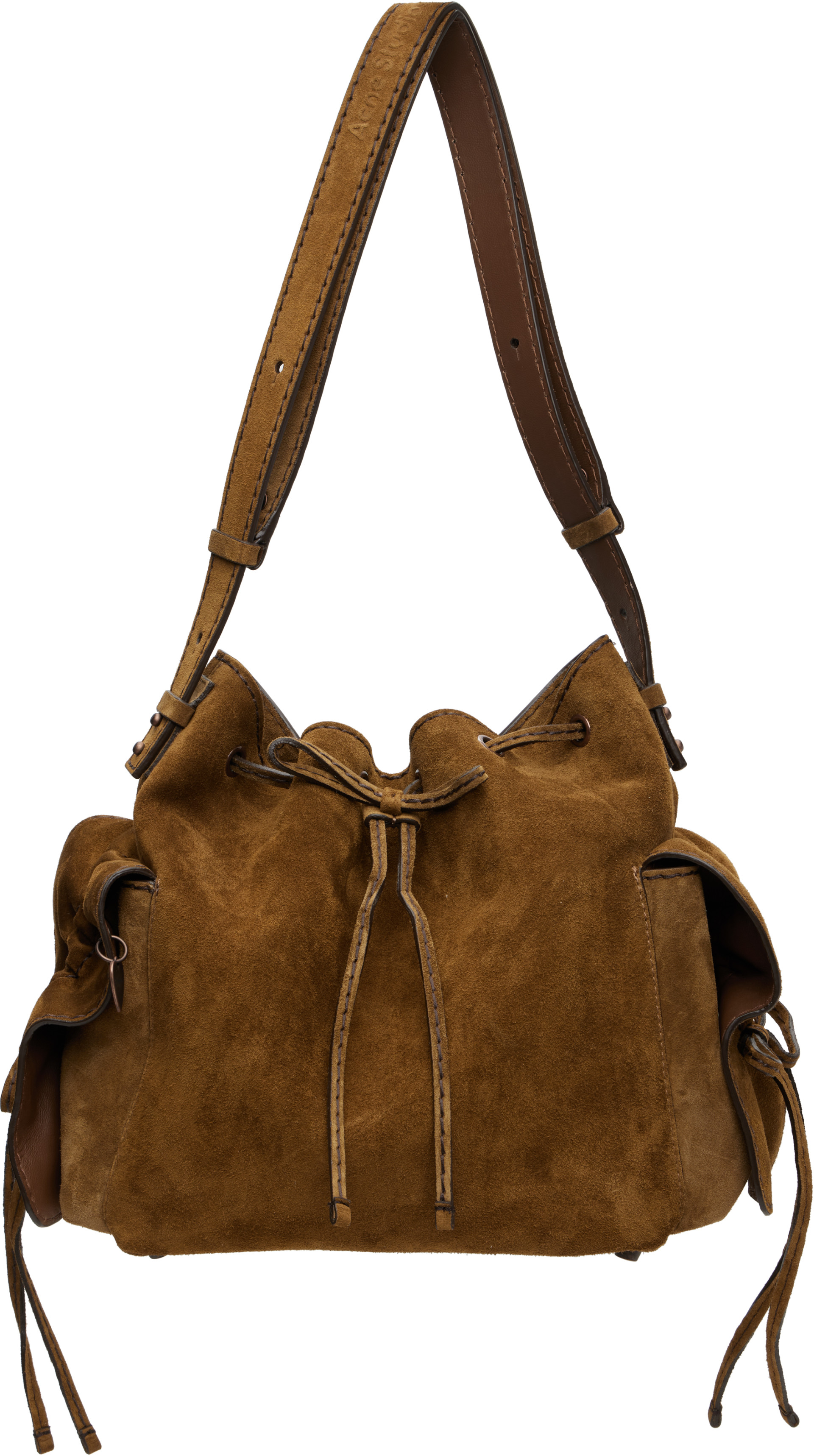 Acne Studios - Tan Multipocket Suede Bucket Bag