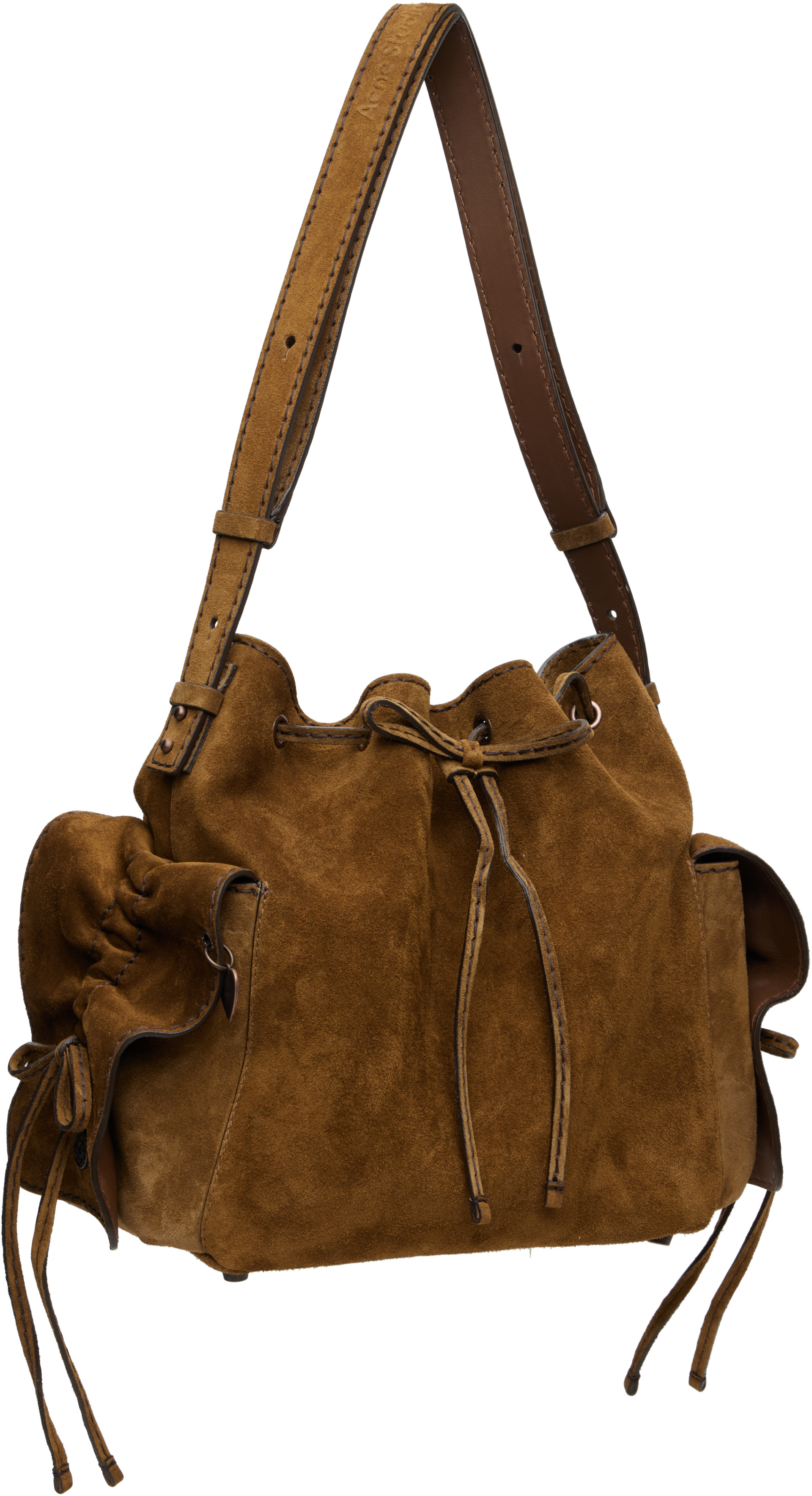 Acne Studios - Tan Multipocket Suede Bucket Bag