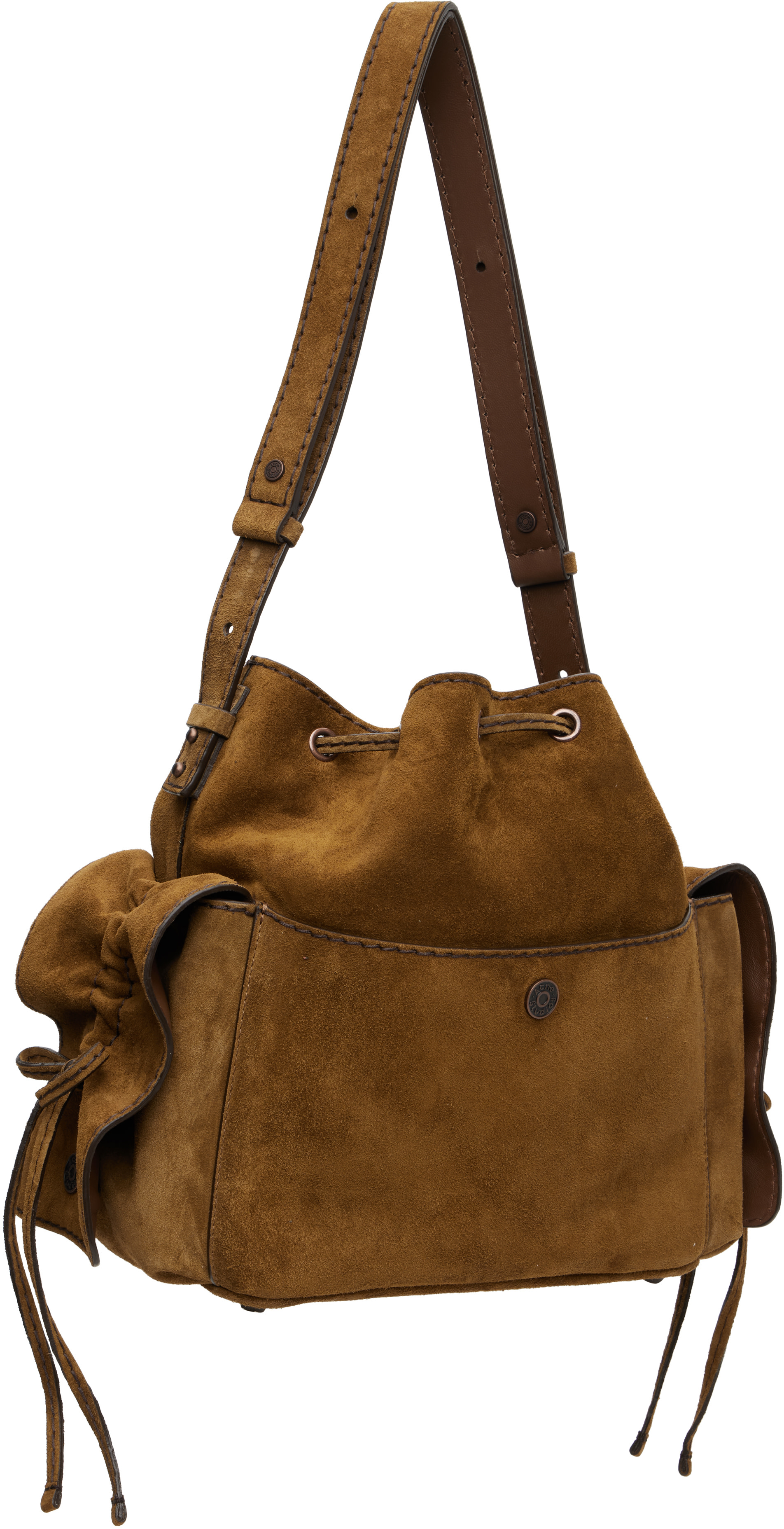 Acne Studios - Tan Multipocket Suede Bucket Bag