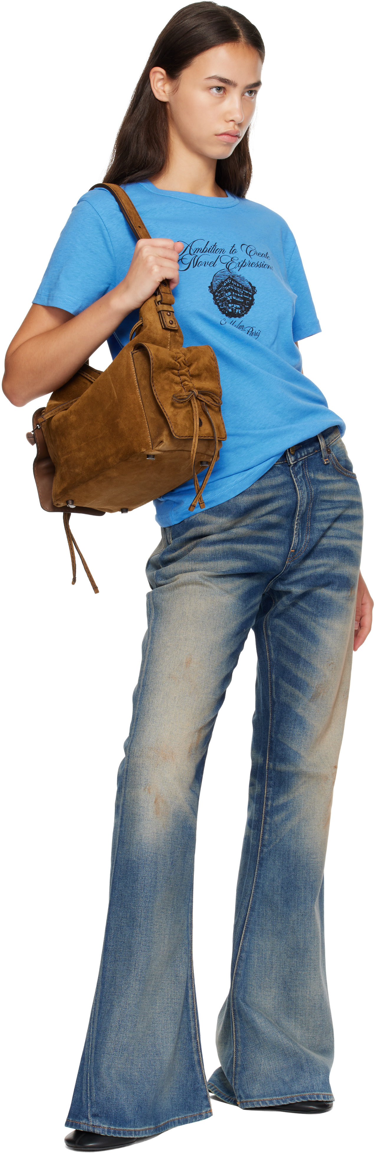 Acne Studios - Tan Multipocket Suede Bucket Bag