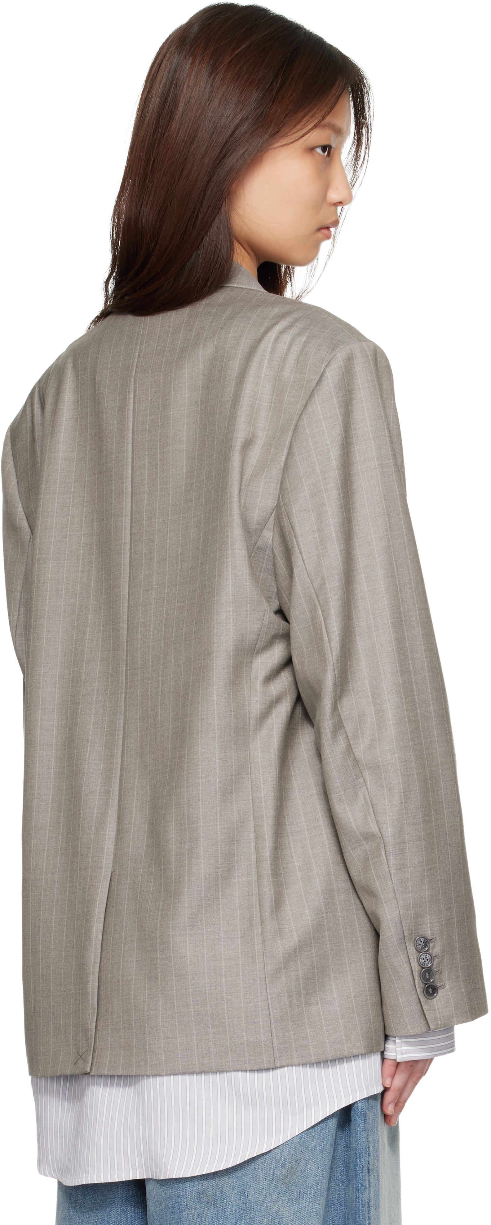 Acne Studios - Veston de tailleur étagé gris