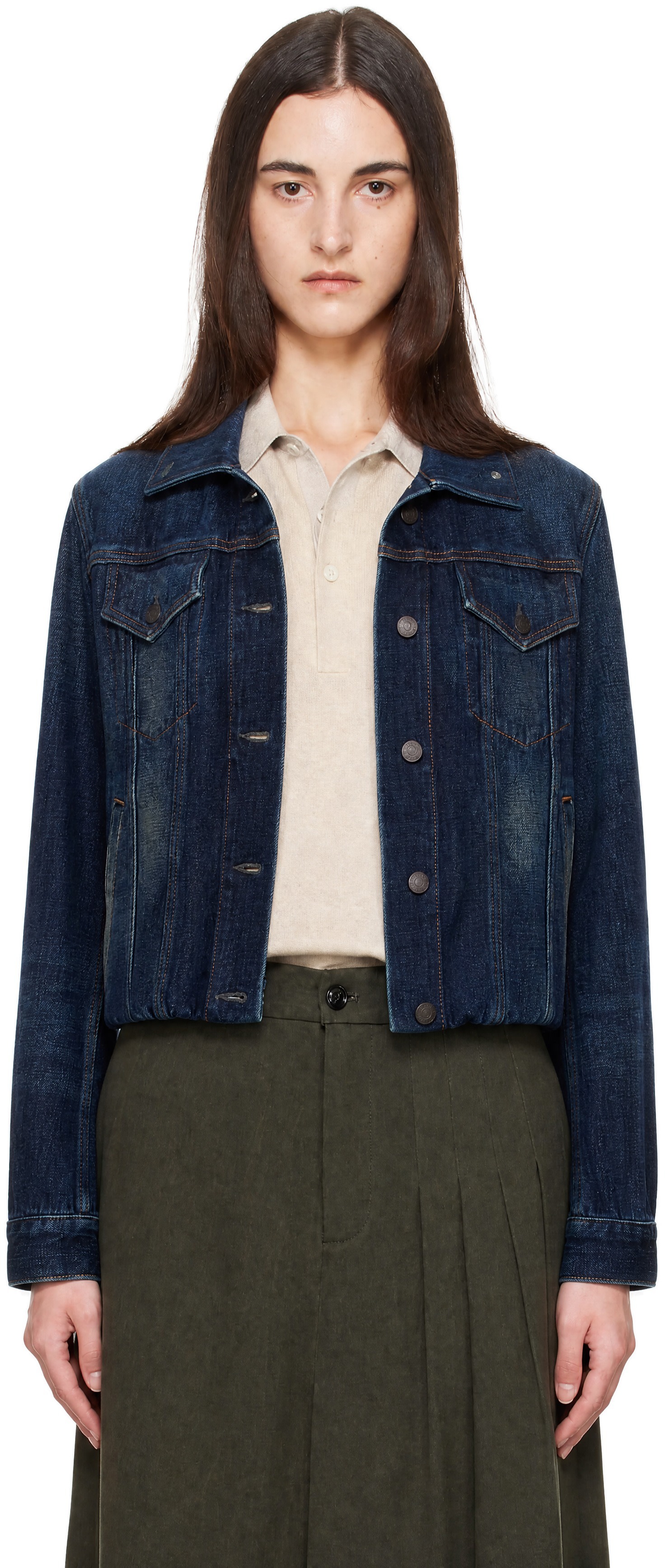 Acne Studios - Blue Cropped Denim Jacket