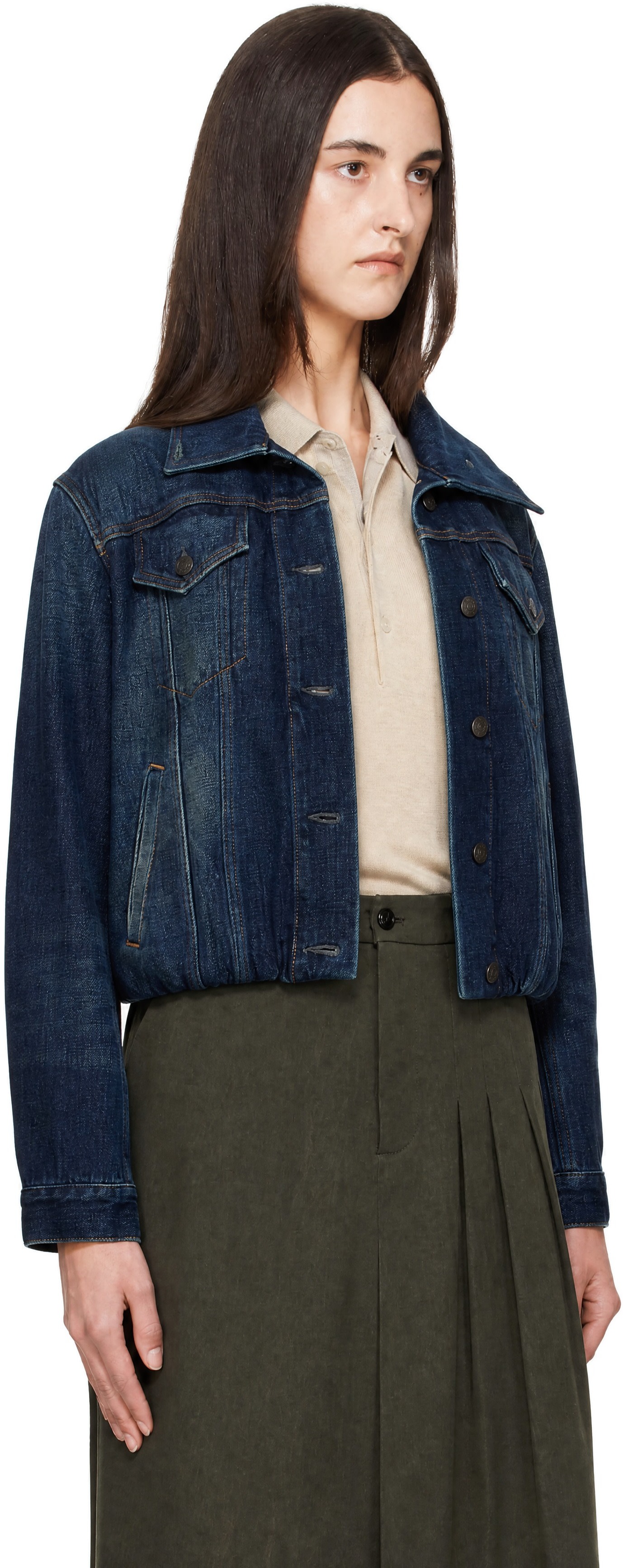 Acne Studios - Blue Cropped Denim Jacket