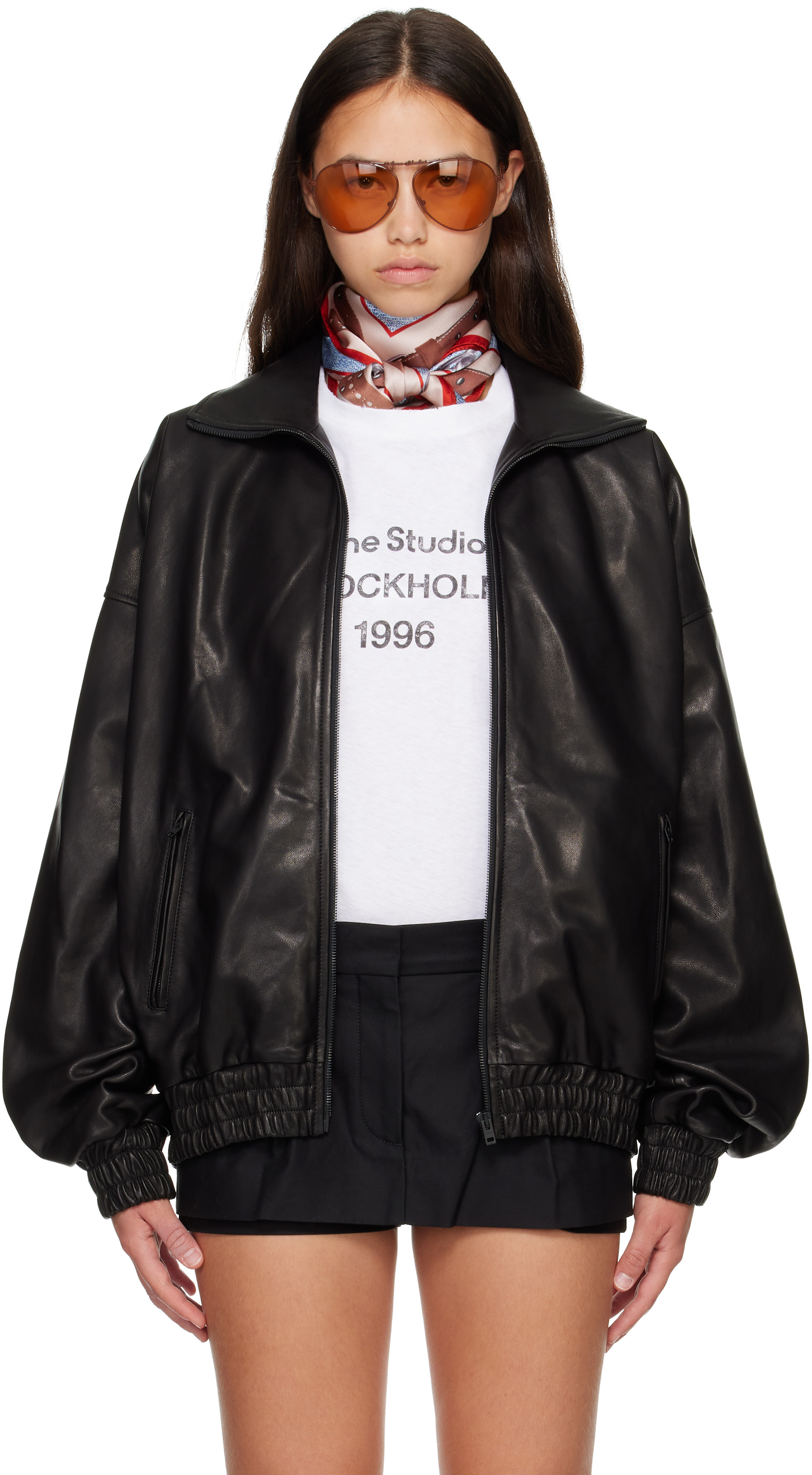 Acne Studios - Black Blouson Leather Jacket