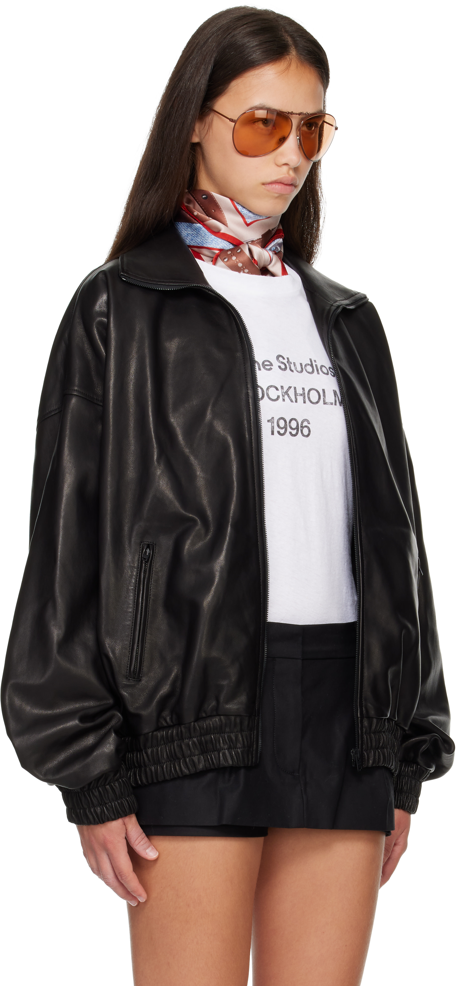 Acne Studios - Blouson noir en cuir