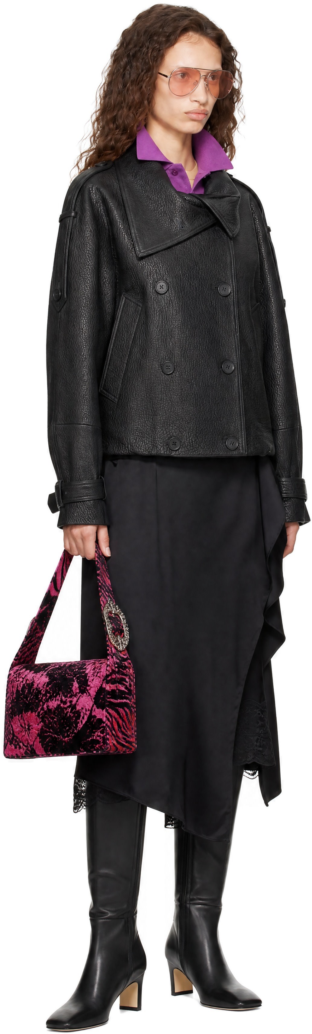 Acne Studios - Black Cropped Leather Jacket