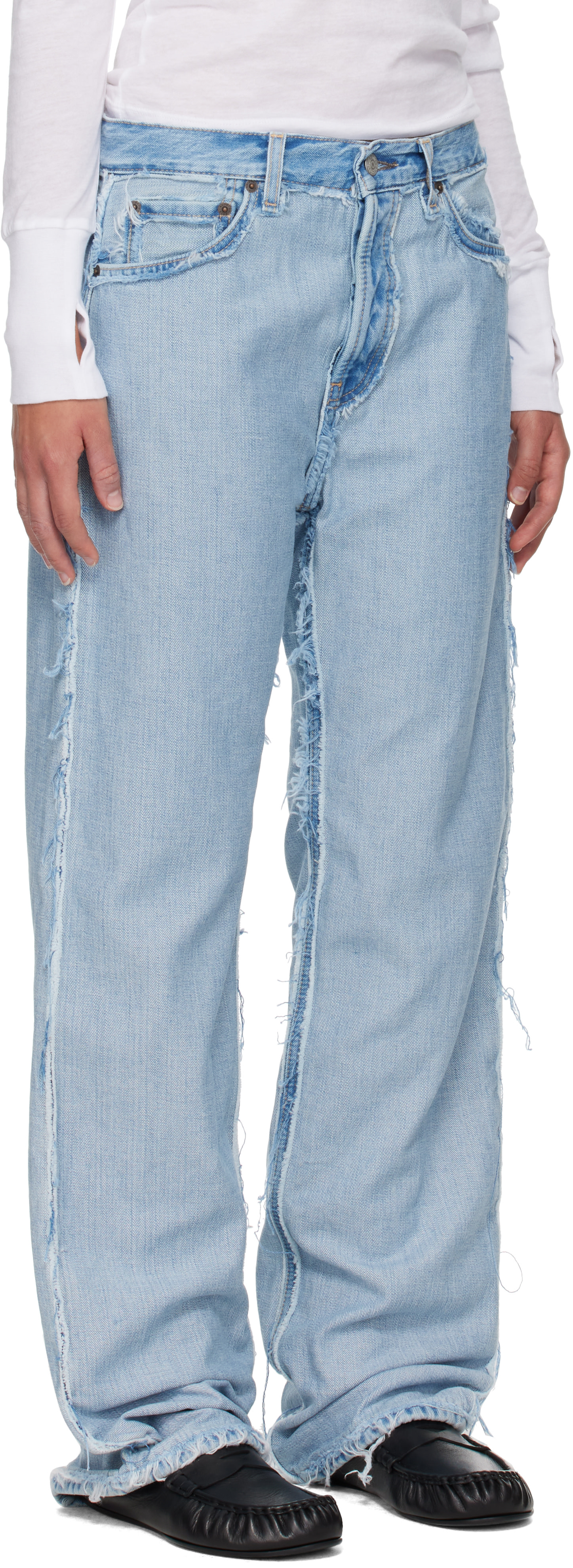 Acne Studios - Jean bleu à bords effilochés