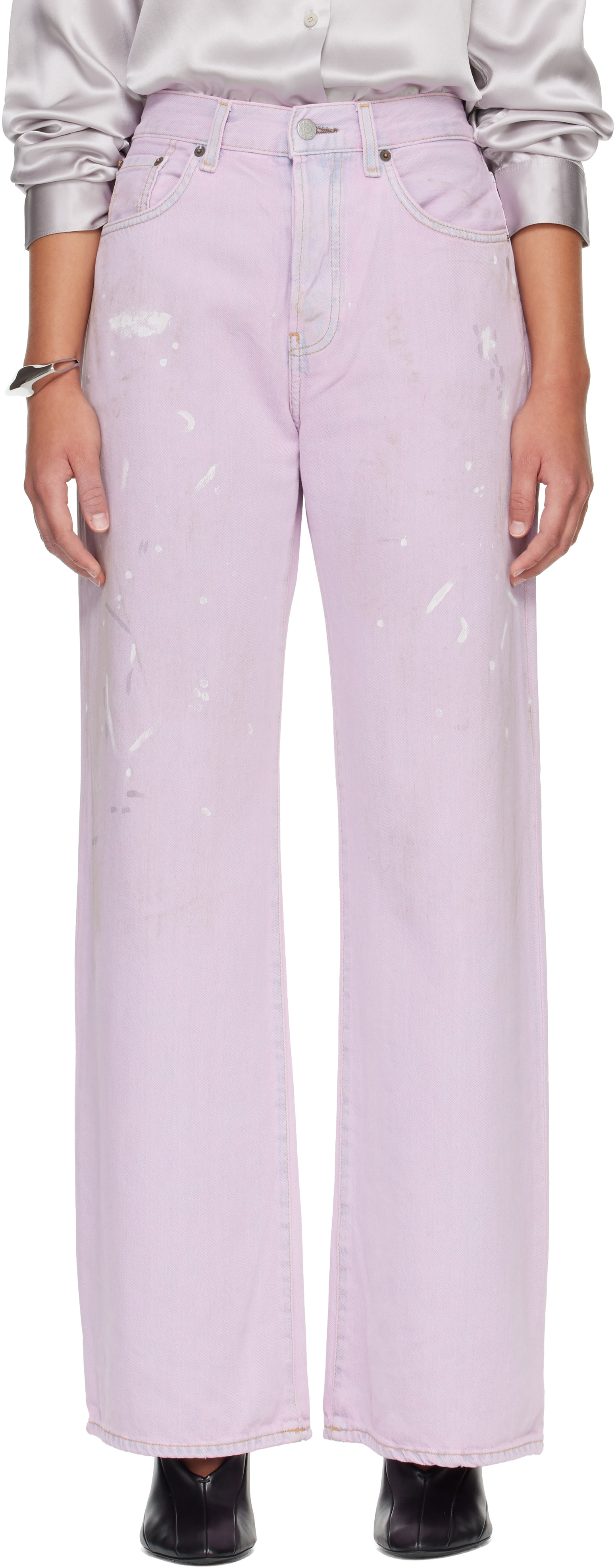 ら*ー様 acne studios ピンクデニム Acne Studios: ピンク 2021F レギュラーフィット ジーンズ | SSENSE 日本