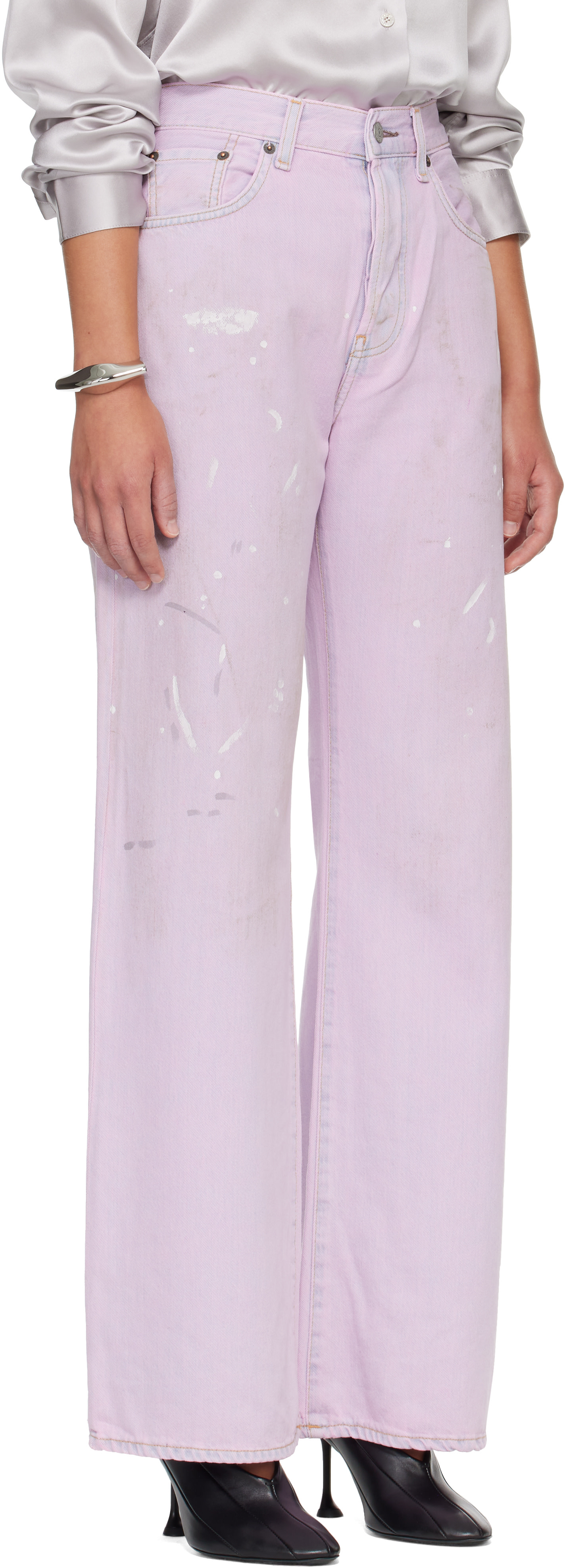Acne Studios - Jean 2021F rose à coupe classique
